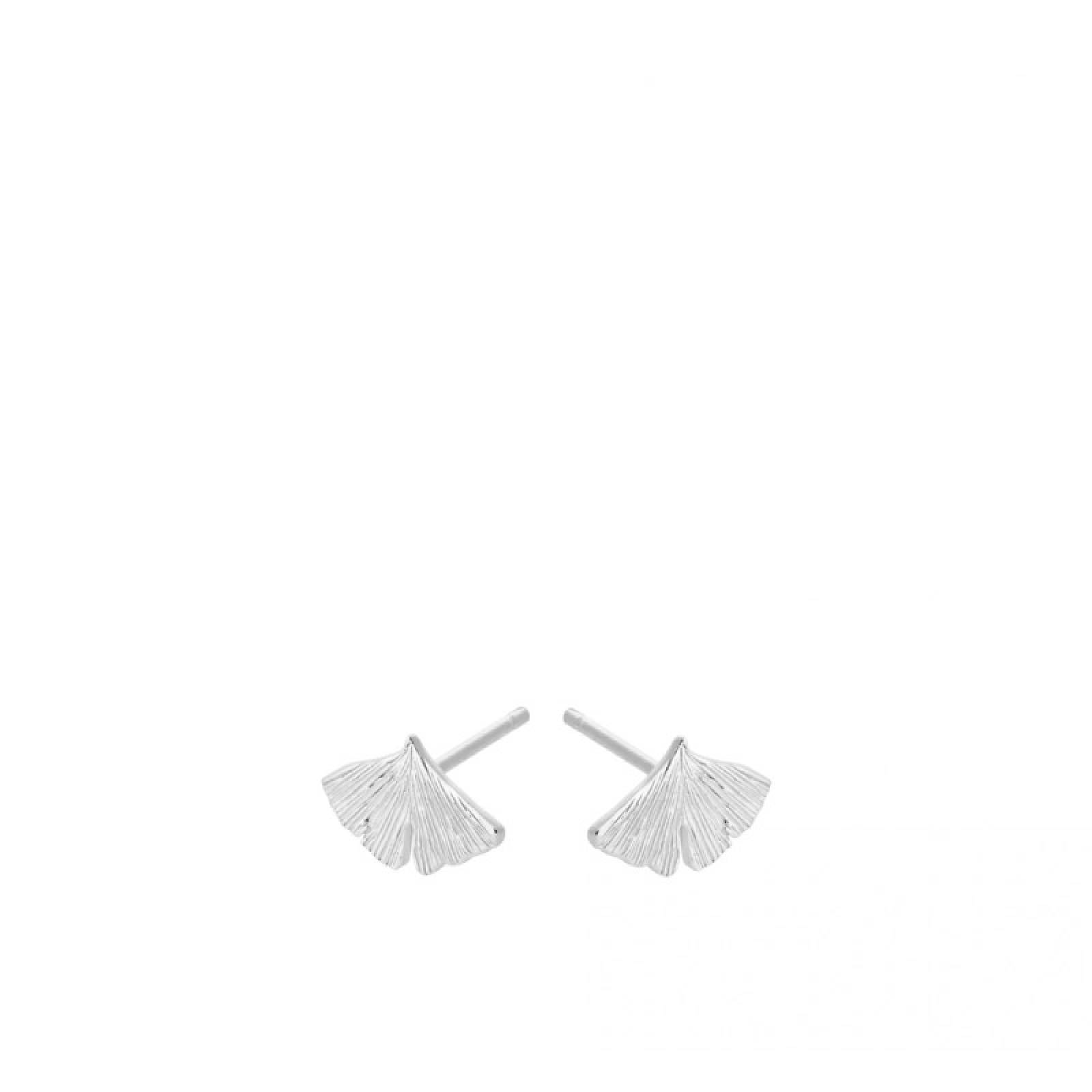 Biloba Stud Earrings In Silver By Pernille Corydon