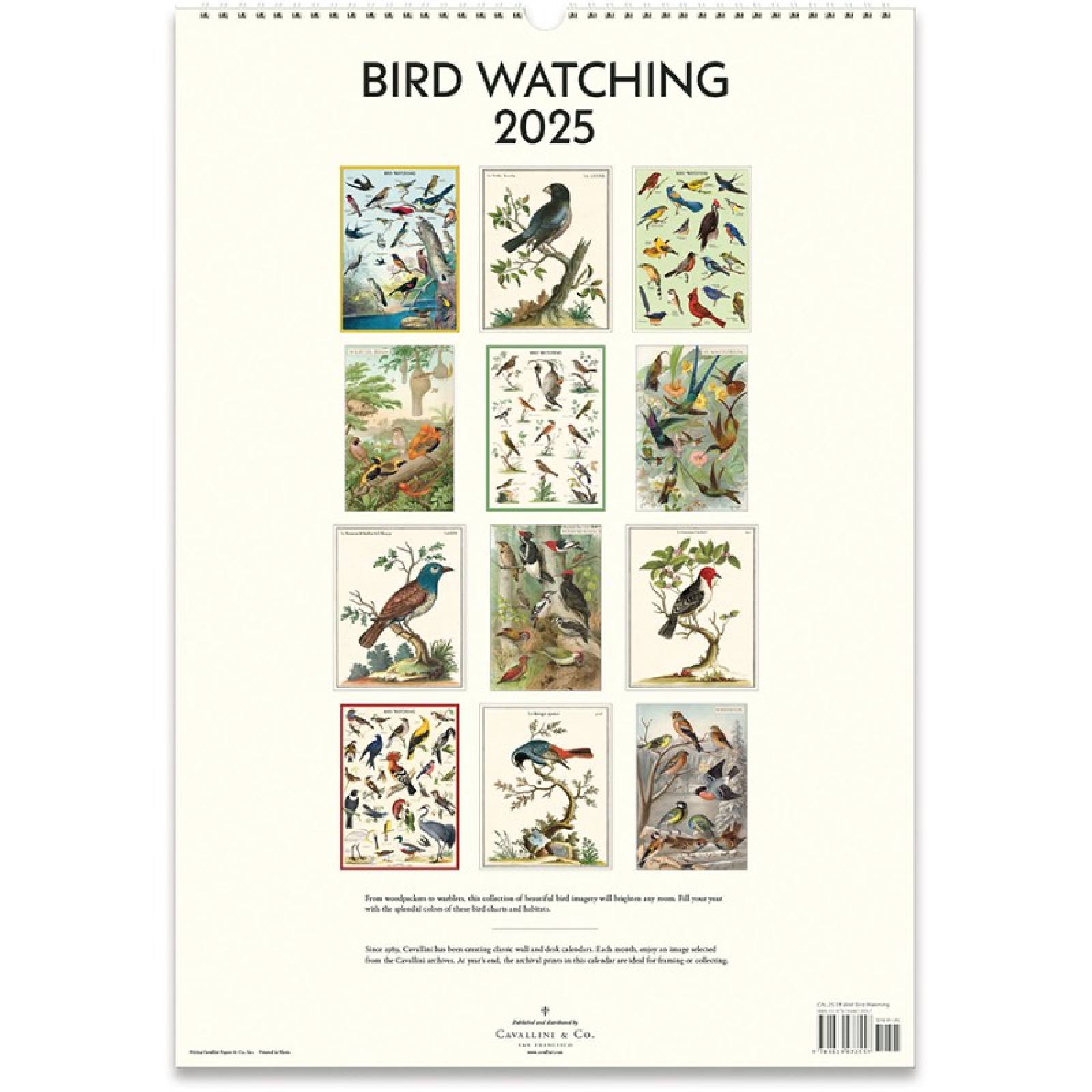 Bird Watching Wall Calendar by Cavallini 2025 thumbnails