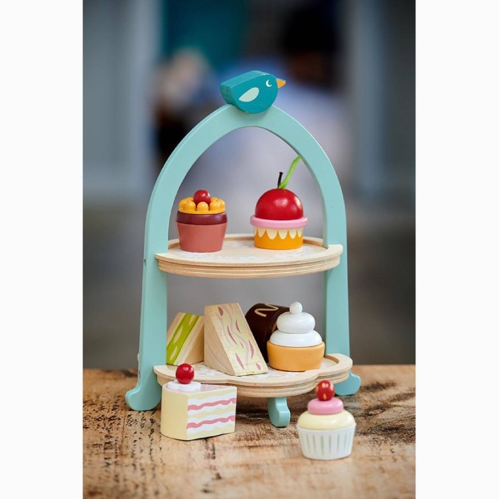 Birdie Afternoon Tea Stand Wooden Play Food Set 3+ thumbnails