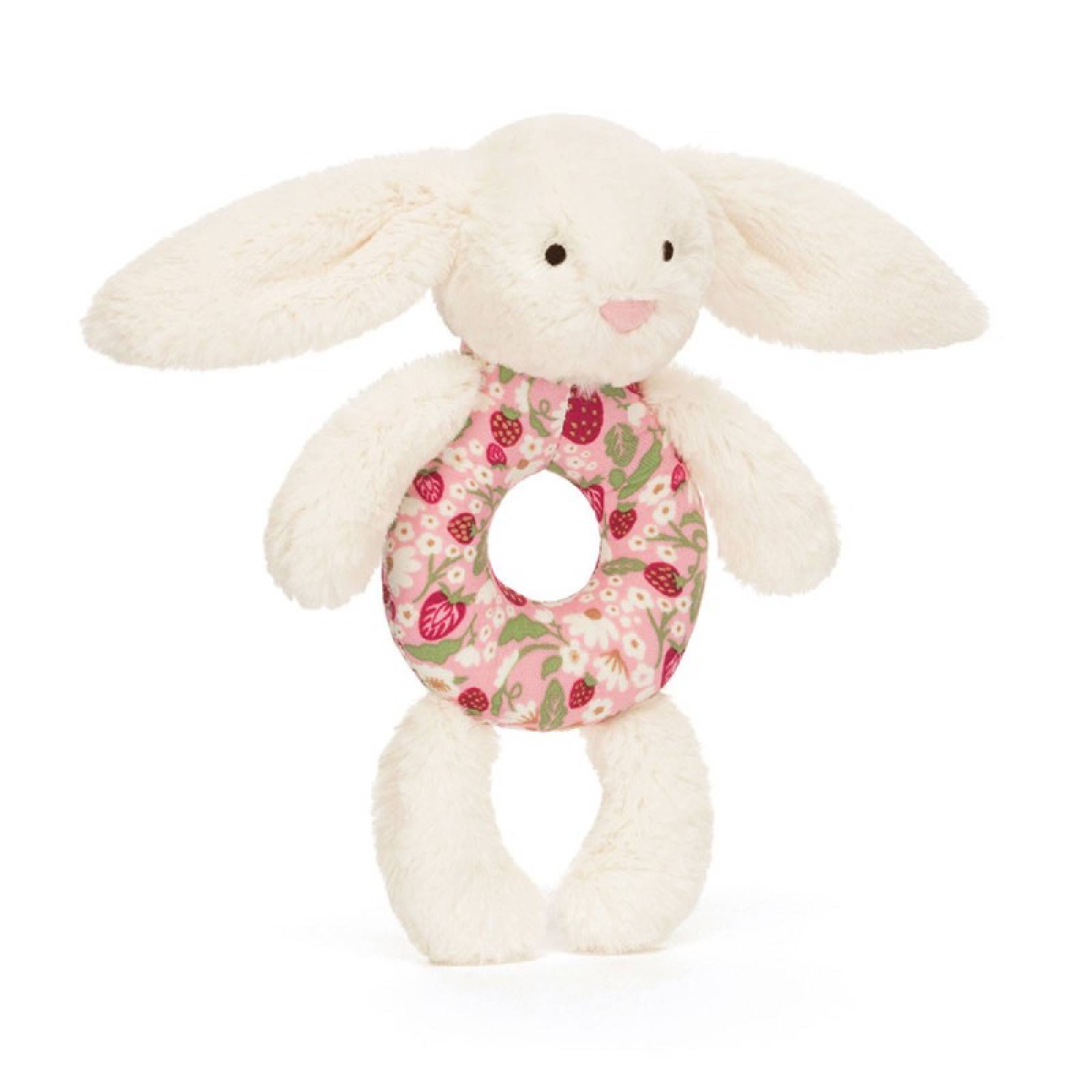 Blossom Cream Bunny 'Berry' Ring Rattle By Jellycat 0+