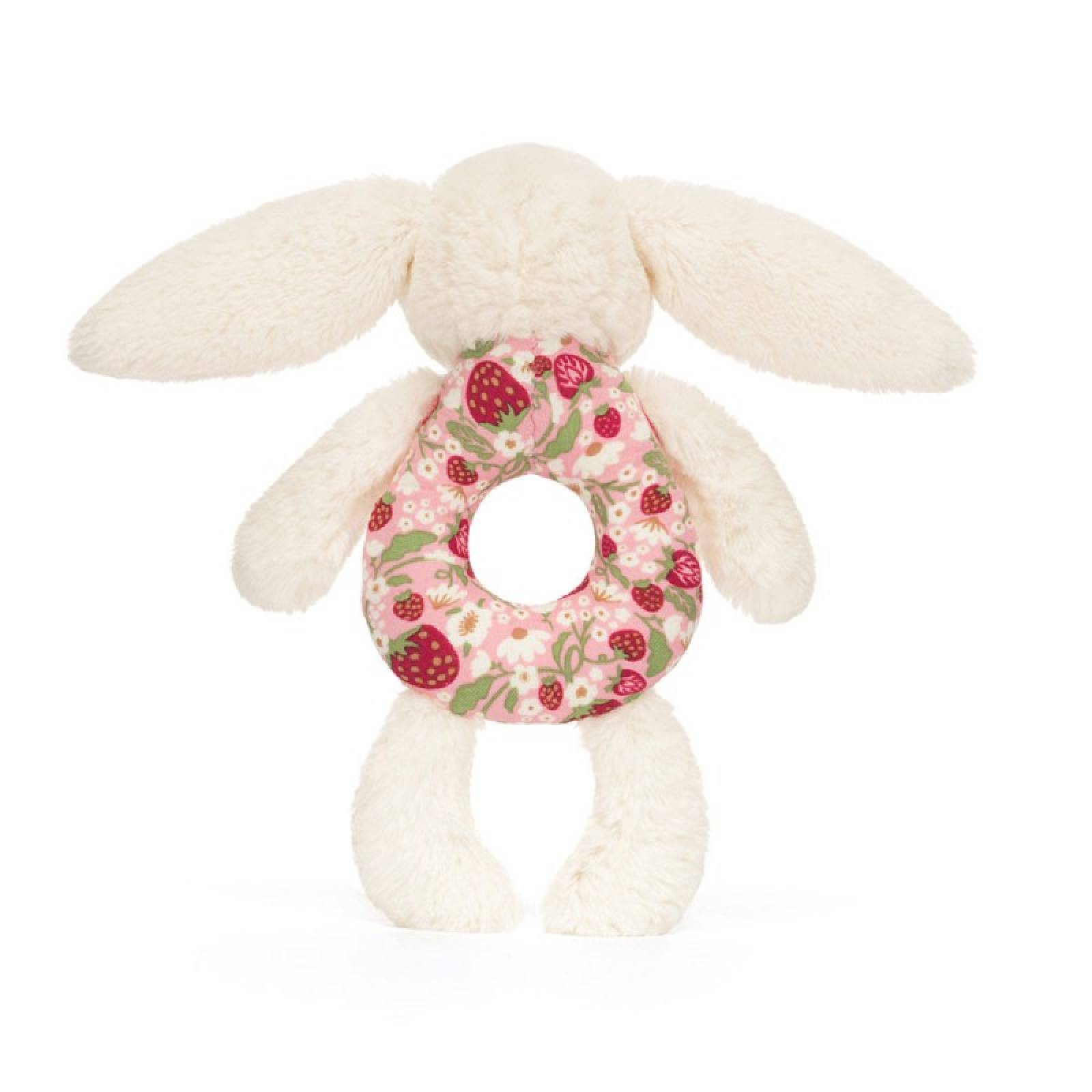 Blossom Cream Bunny 'Berry' Ring Rattle By Jellycat 0+ thumbnails