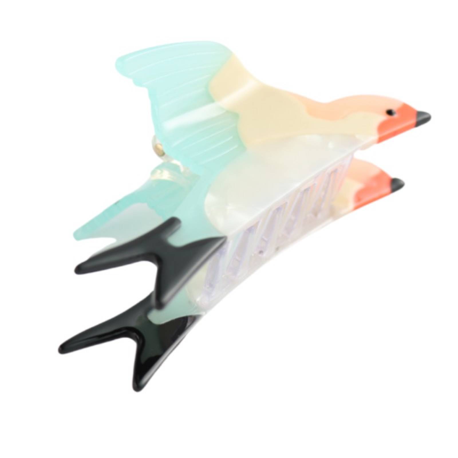 Blue Bird With Red Beak - Large Single Claw Hair Clip