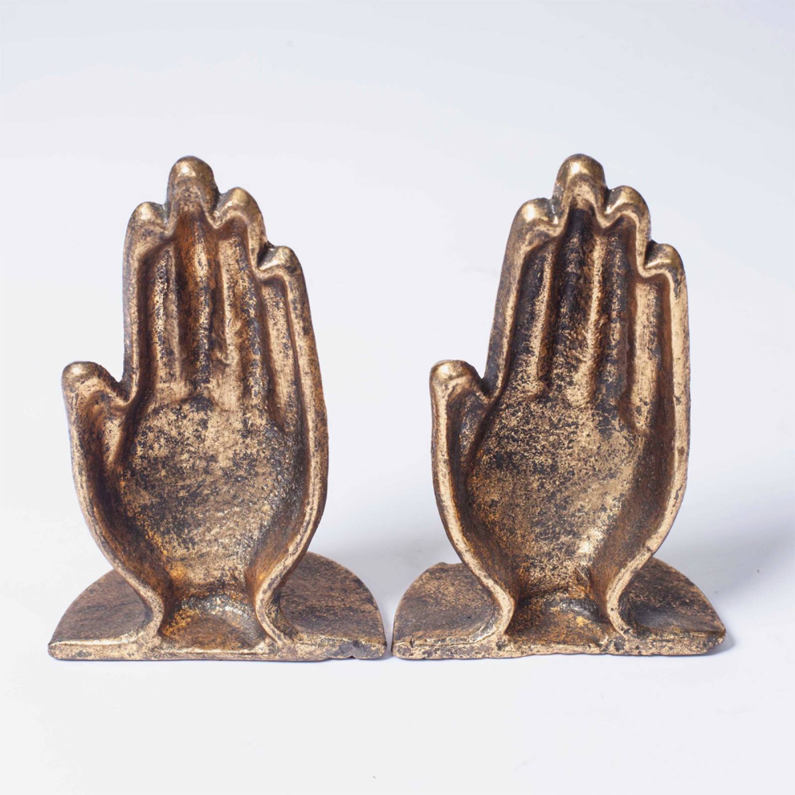 Pair Of Brass Hand Bookends thumbnails