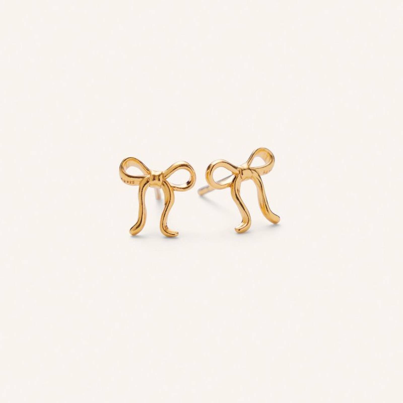 Bow Earsticks Stud Earrings In Gold By Pernille Corydon