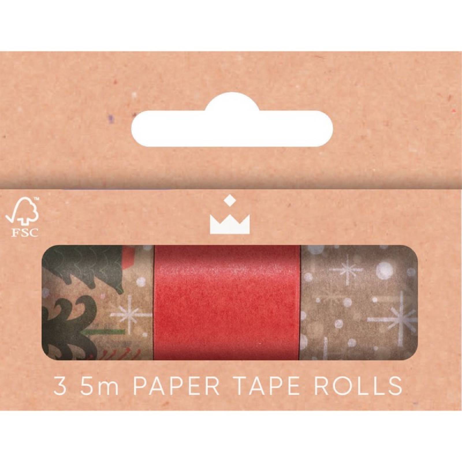 Box Of 3 Rolls Of Christmas Forest Washi Tape