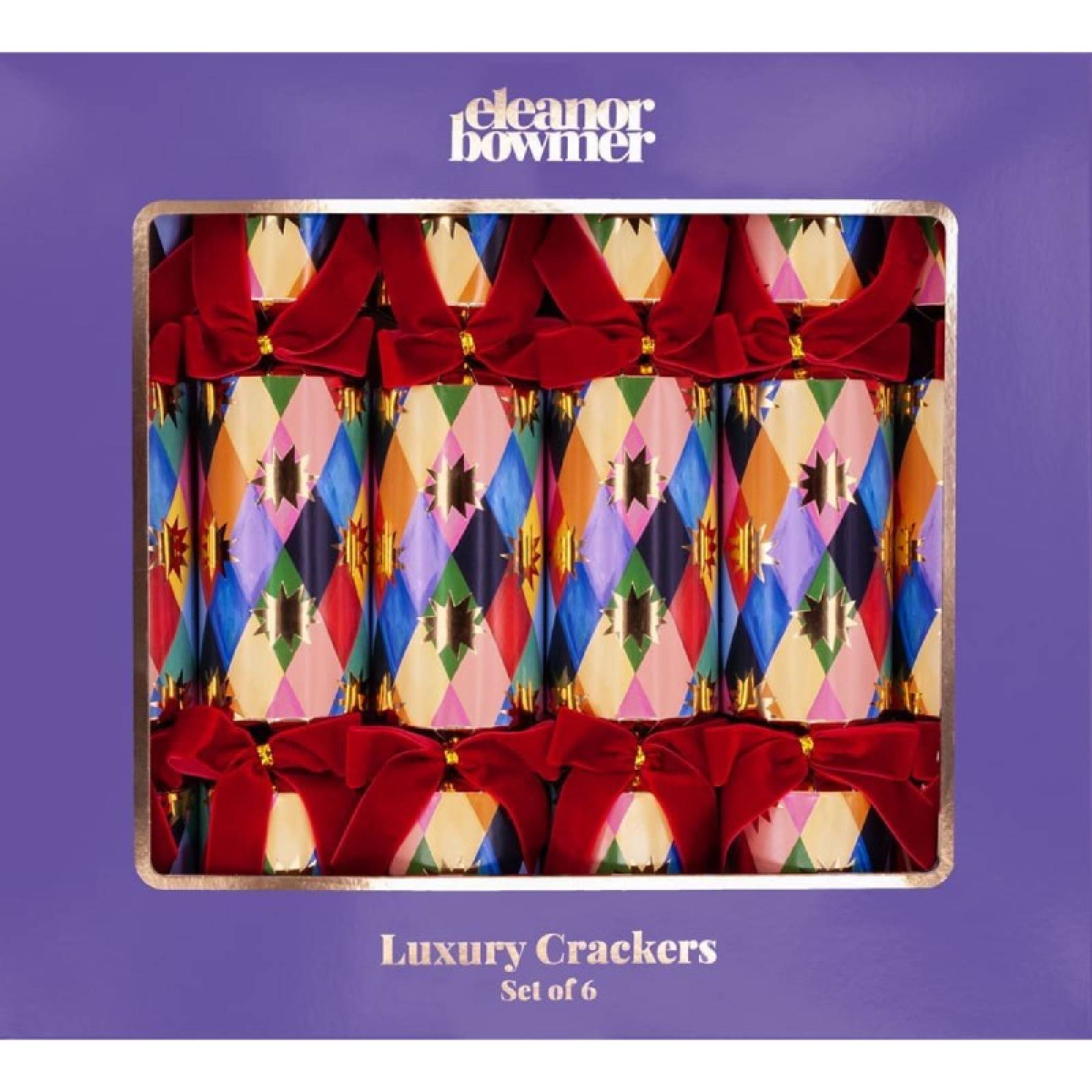 Box Of 6 Luxury Harlequin Christmas Crackers