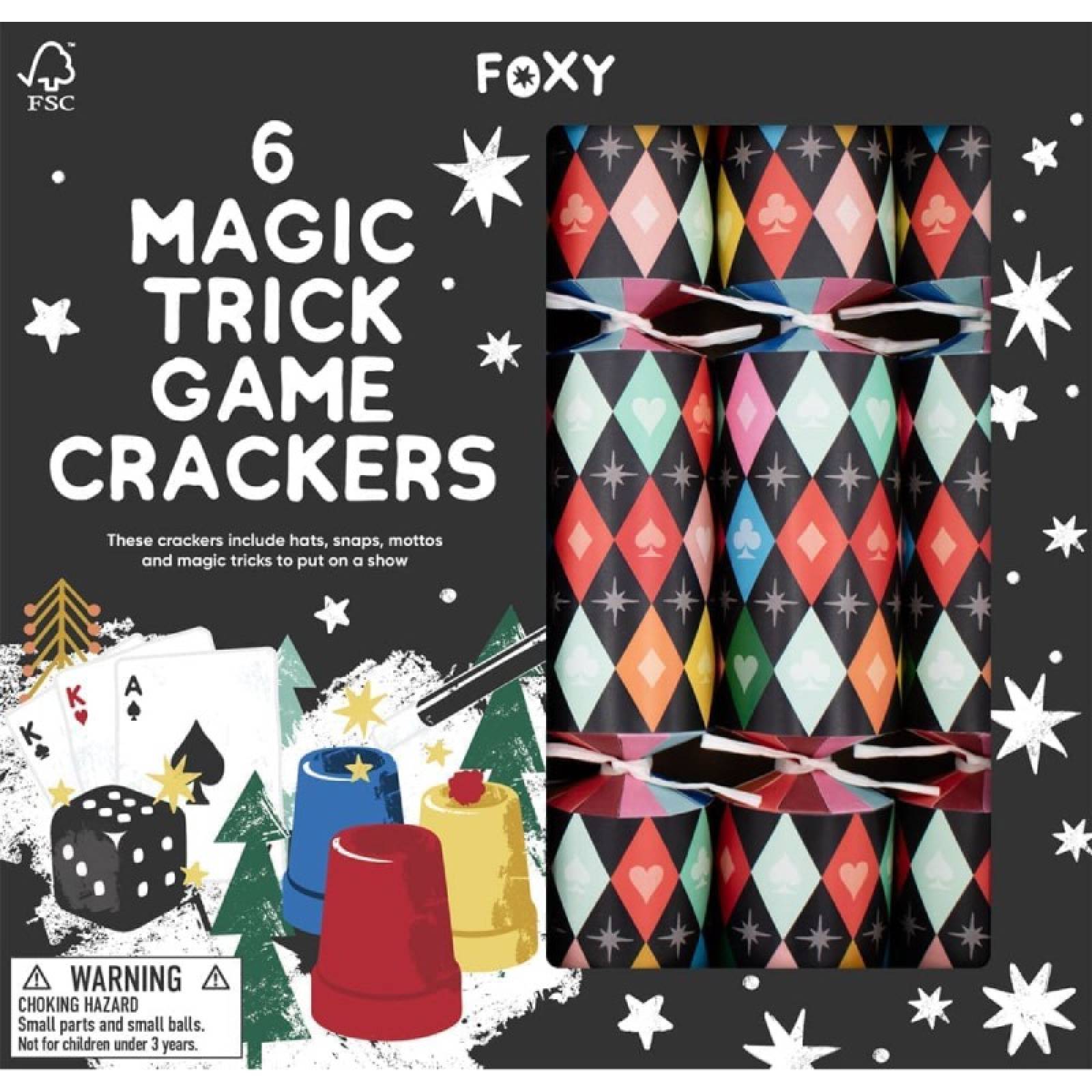 Box Of 6 Magic Trick Christmas Crackers