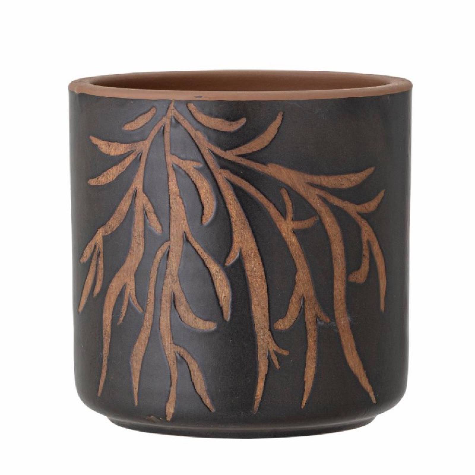Branch Imprint Terracotta Flower Pot H:16cm