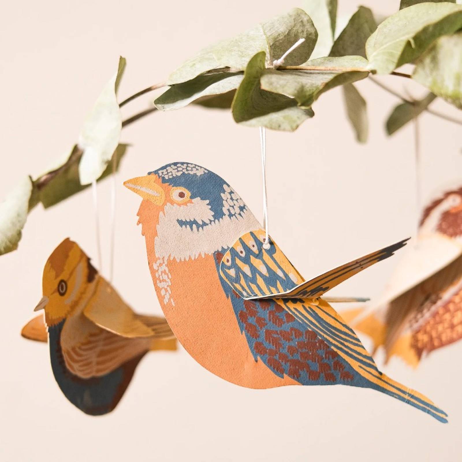 British Birds - Paper Ornaments Hanging Decorations