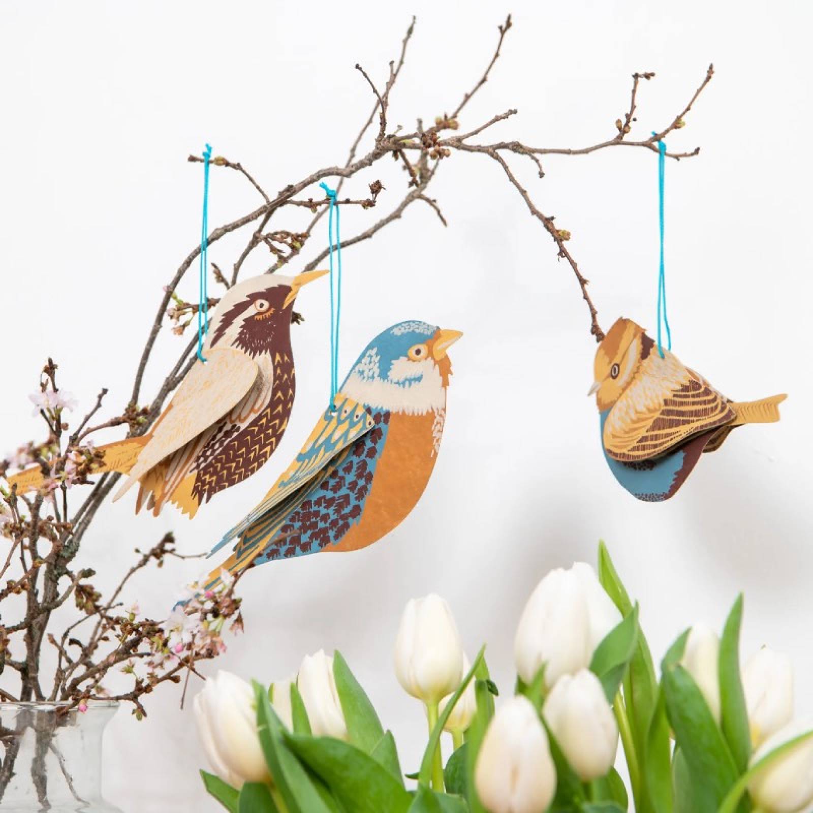 British Birds - Paper Ornaments Hanging Decorations thumbnails