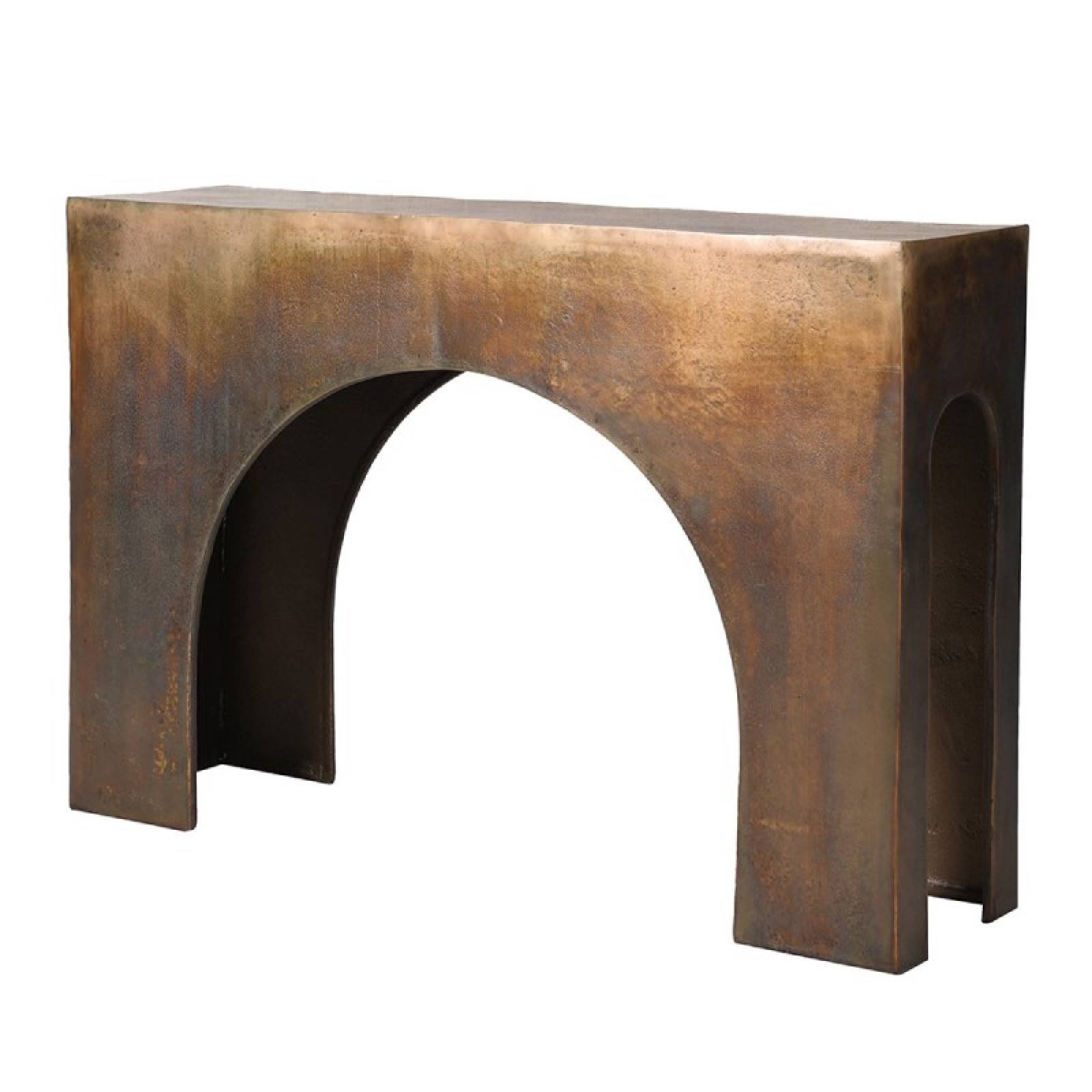Bronzed Arched Metal Console Table