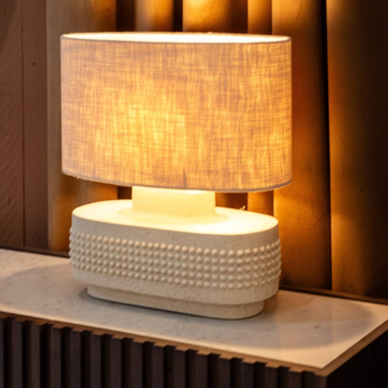 Bruceis Oval Ceramic Table Lamp With Shade