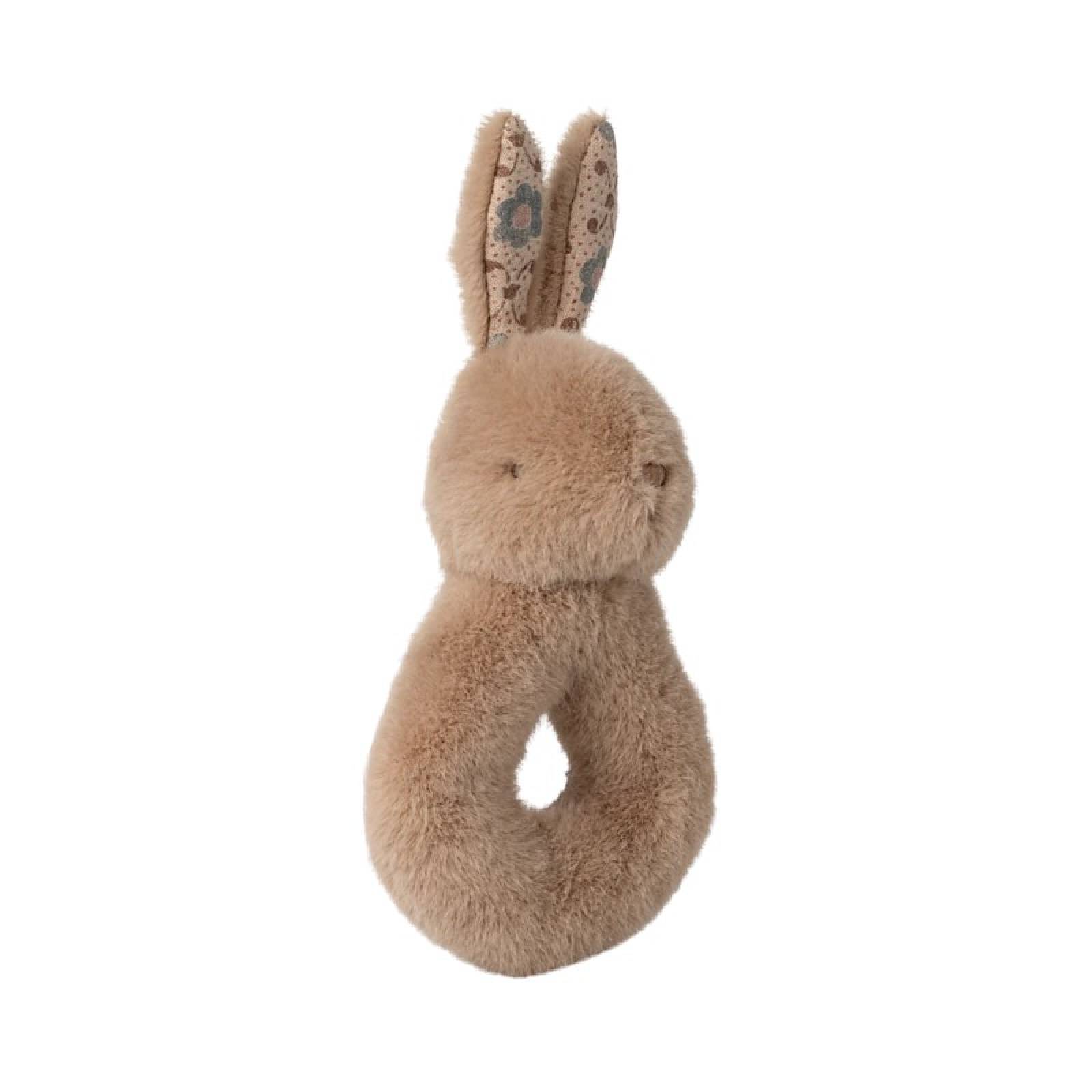 Bunny Rattle & Cloth Set In Cream Peach By Maileg thumbnails