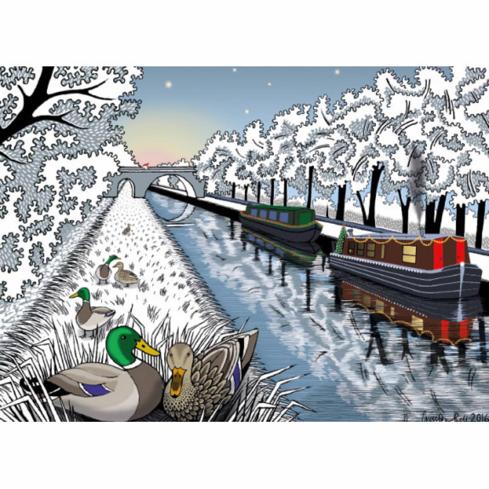 Canal Scene - Pack Of 8 Christmas Cards By Museums & Galleries