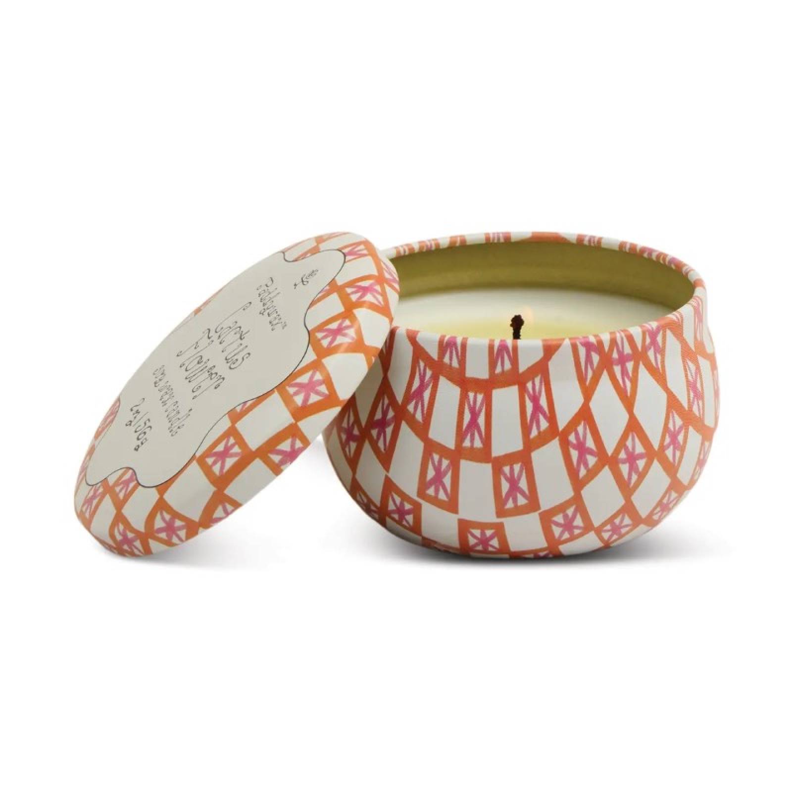 Candle In Round Printed Tin - Cactus Flower 56g