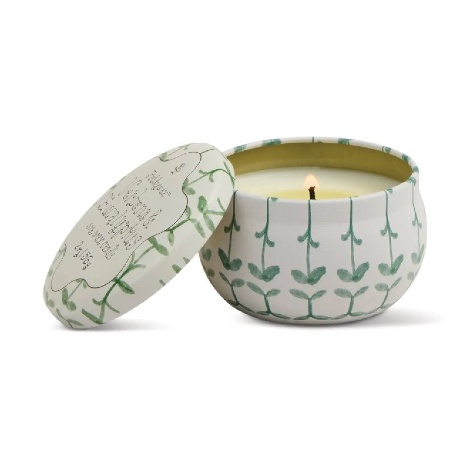 Candle In Round Printed Tin - Verbena & Lemongrass 56g