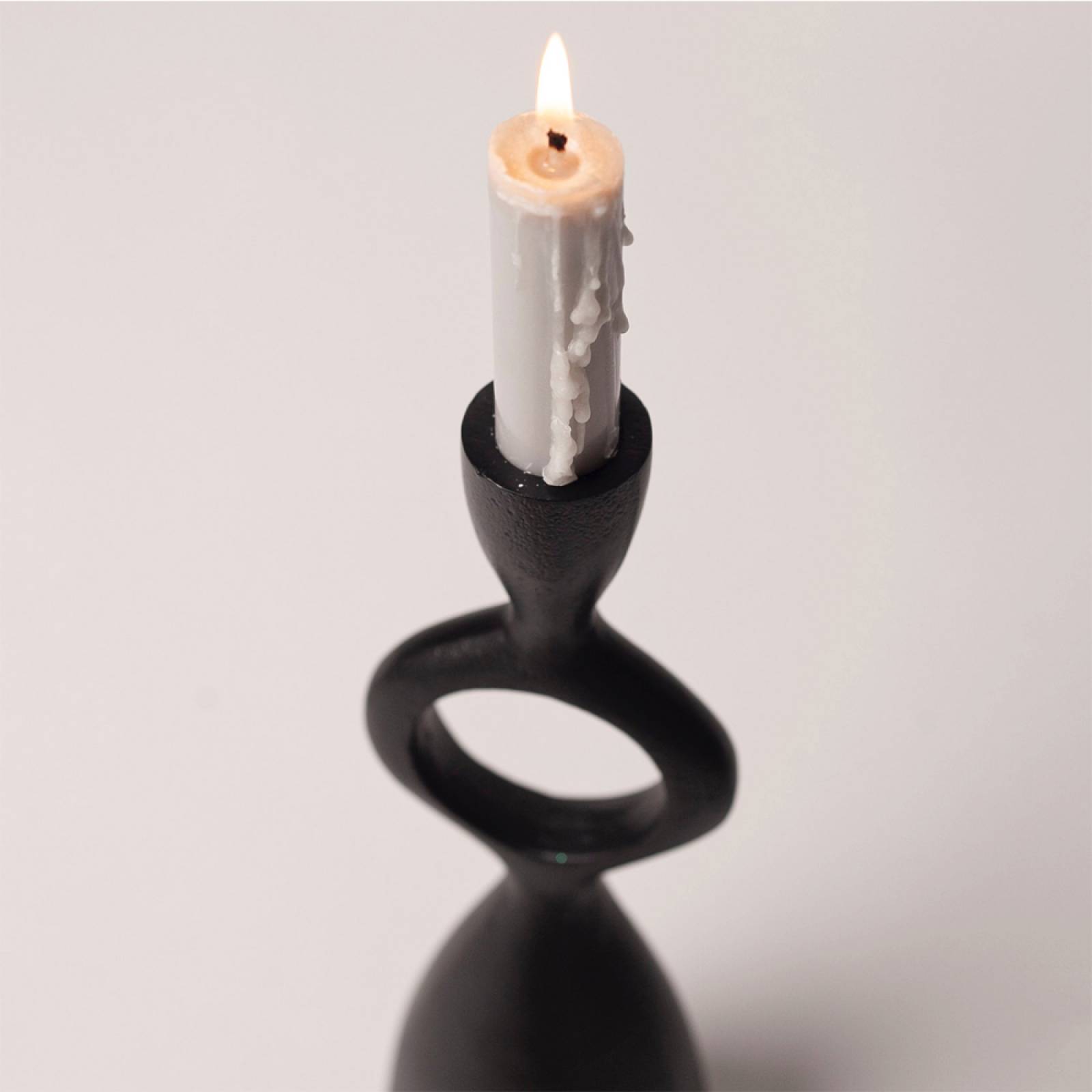 Small Ooty Candlestick Holder In Black thumbnails