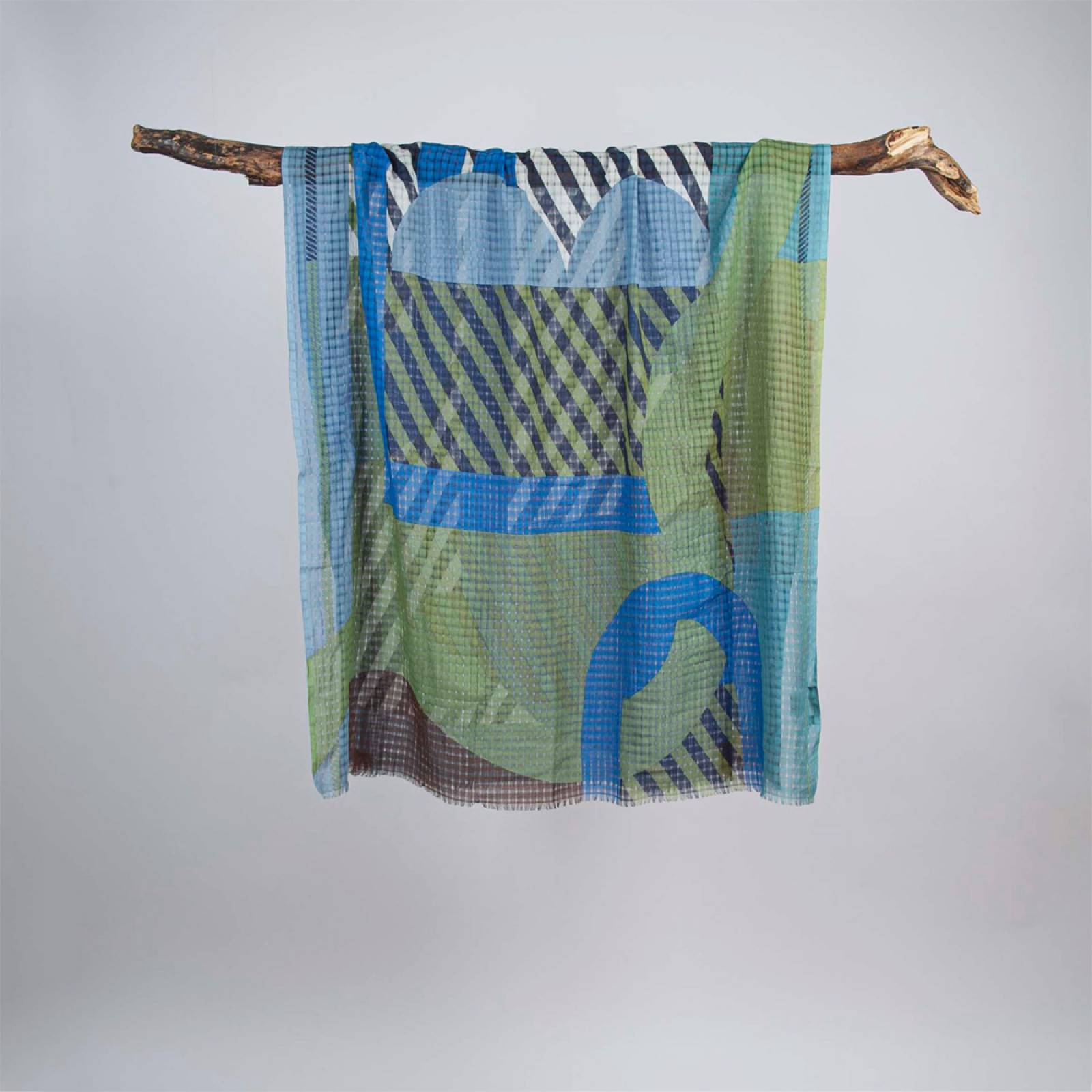 Carte Postale Blue Cotton Scarf thumbnails