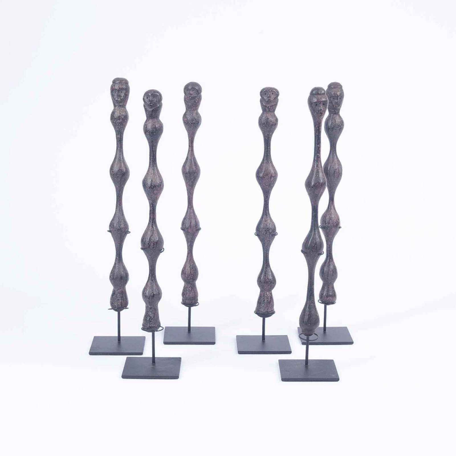 Carved Wooden Wavy Figure Ornament
