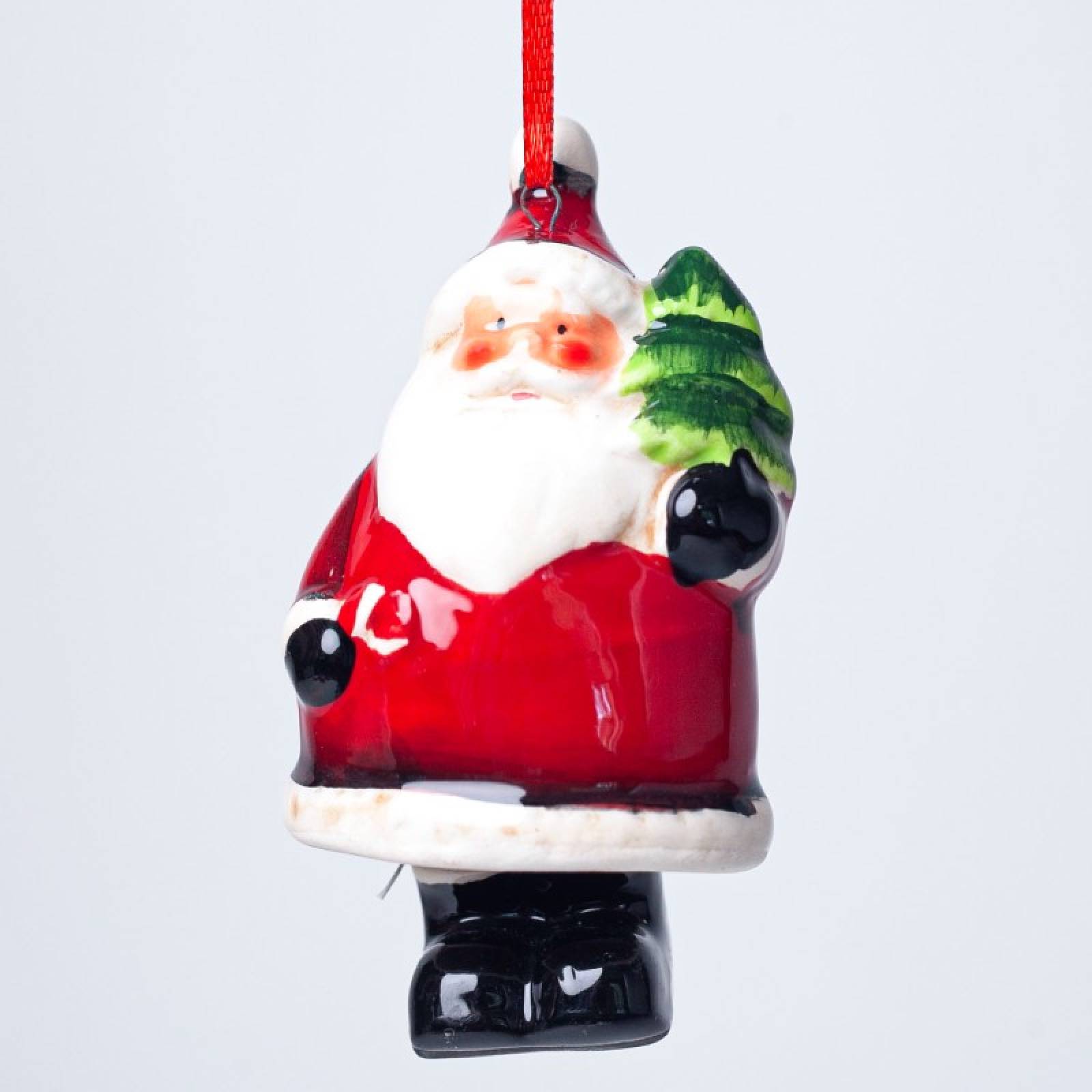 Ceramic Santa With Tree Hanging Christmas Decoration thumbnails