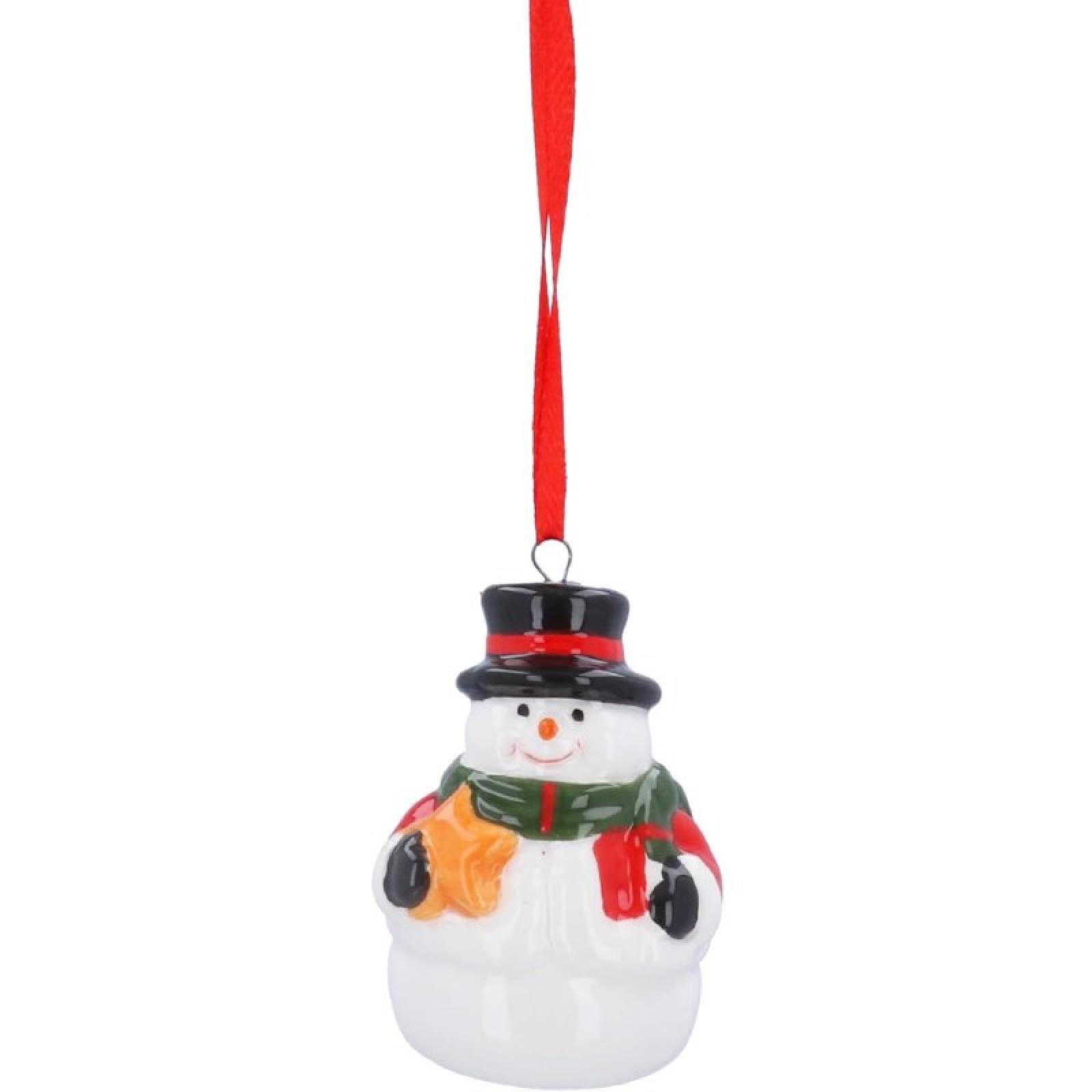 Ceramic Snowman Hanging Christmas Decoration thumbnails