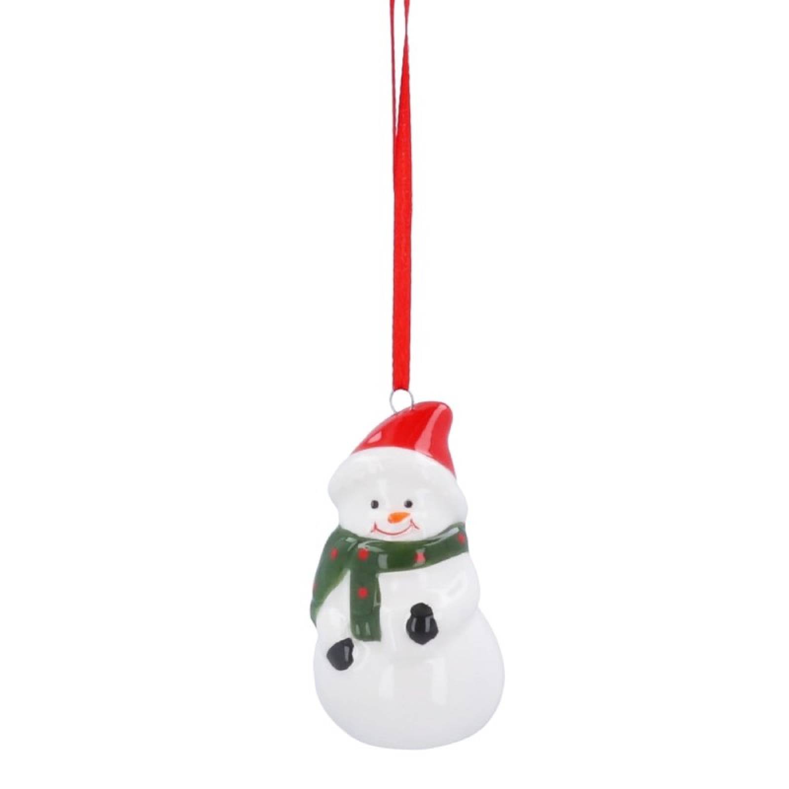 Ceramic Snowman Hanging Christmas Decoration thumbnails