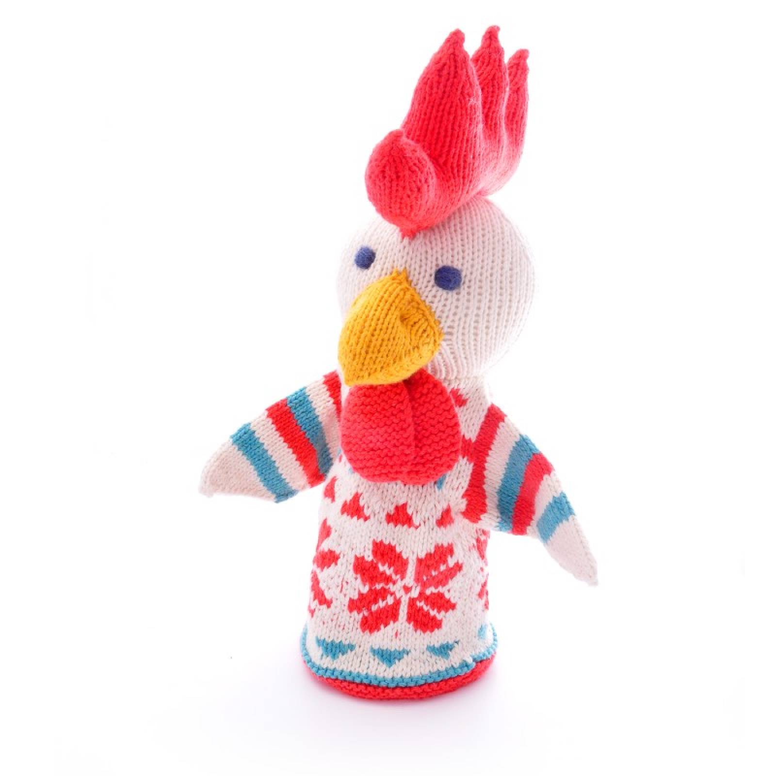 Chicken - Hand Knitted Glove Puppet Organic Cotton