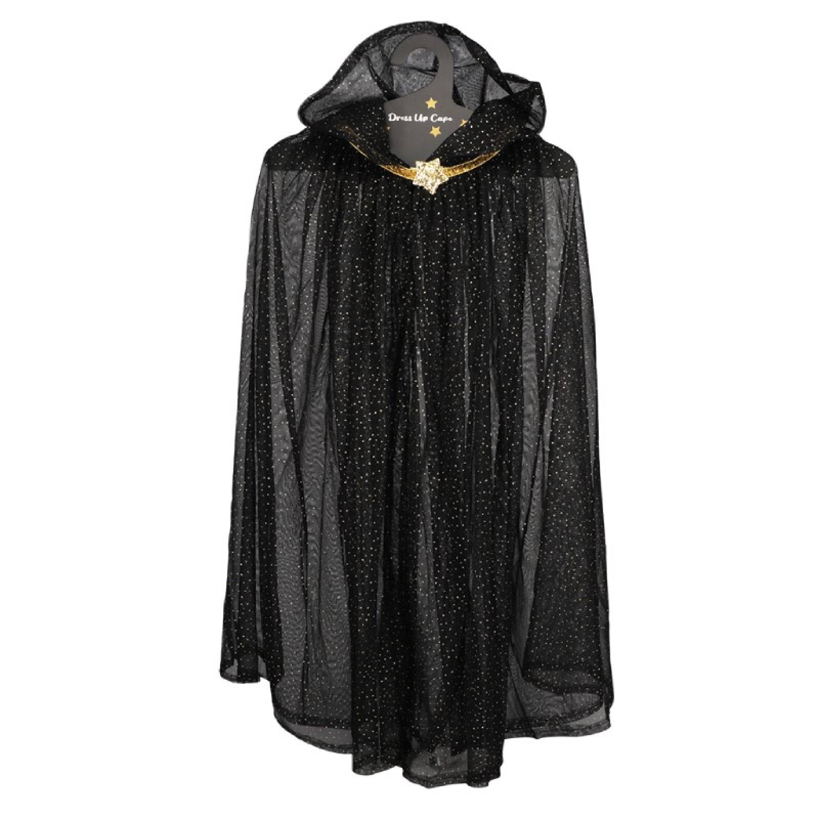 Children's Cape In Black Glitter