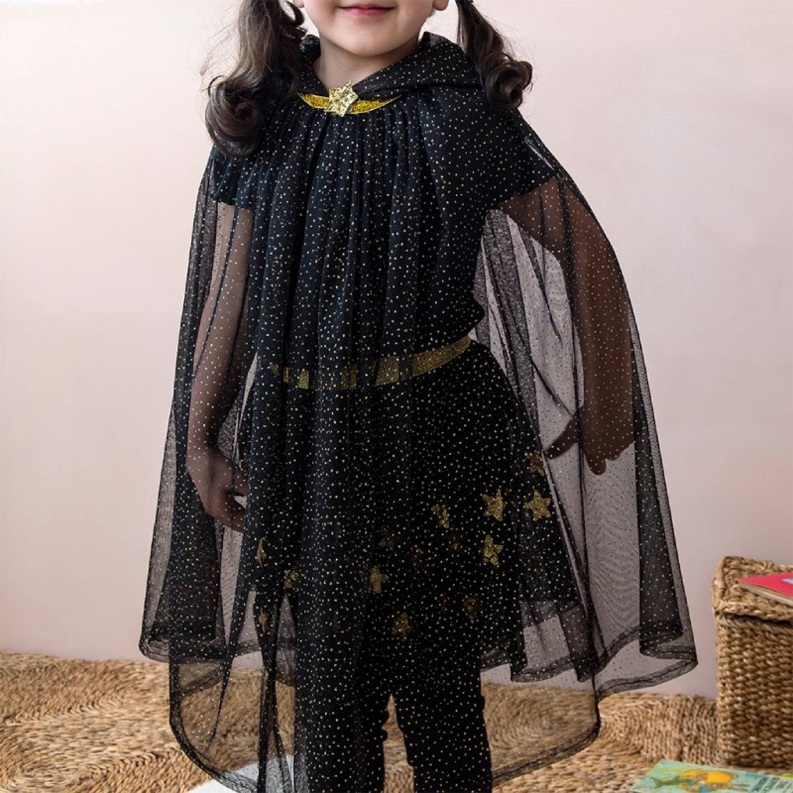Children's Cape In Black Glitter thumbnails