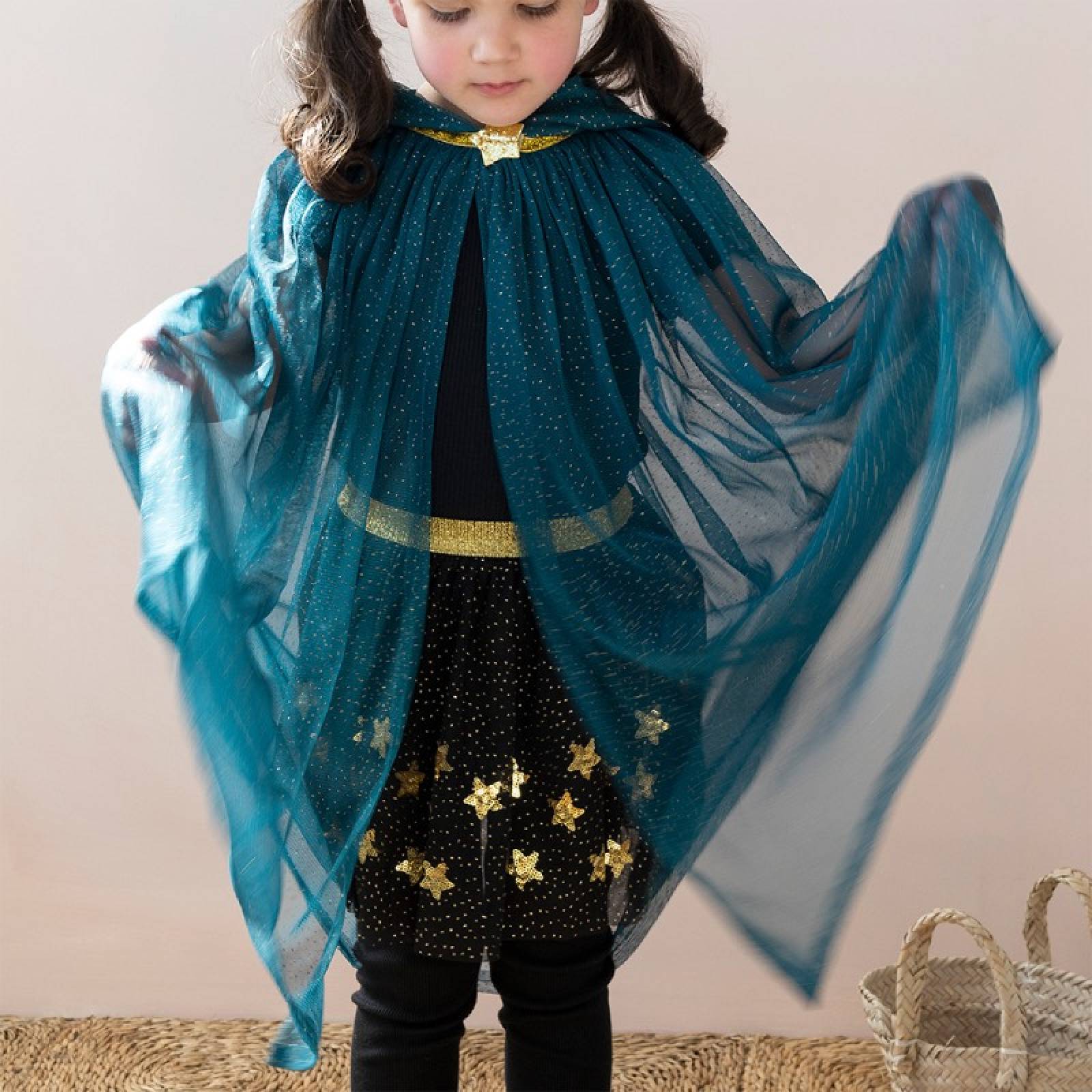 Children's Glitter Cape In Blue 3+ thumbnails