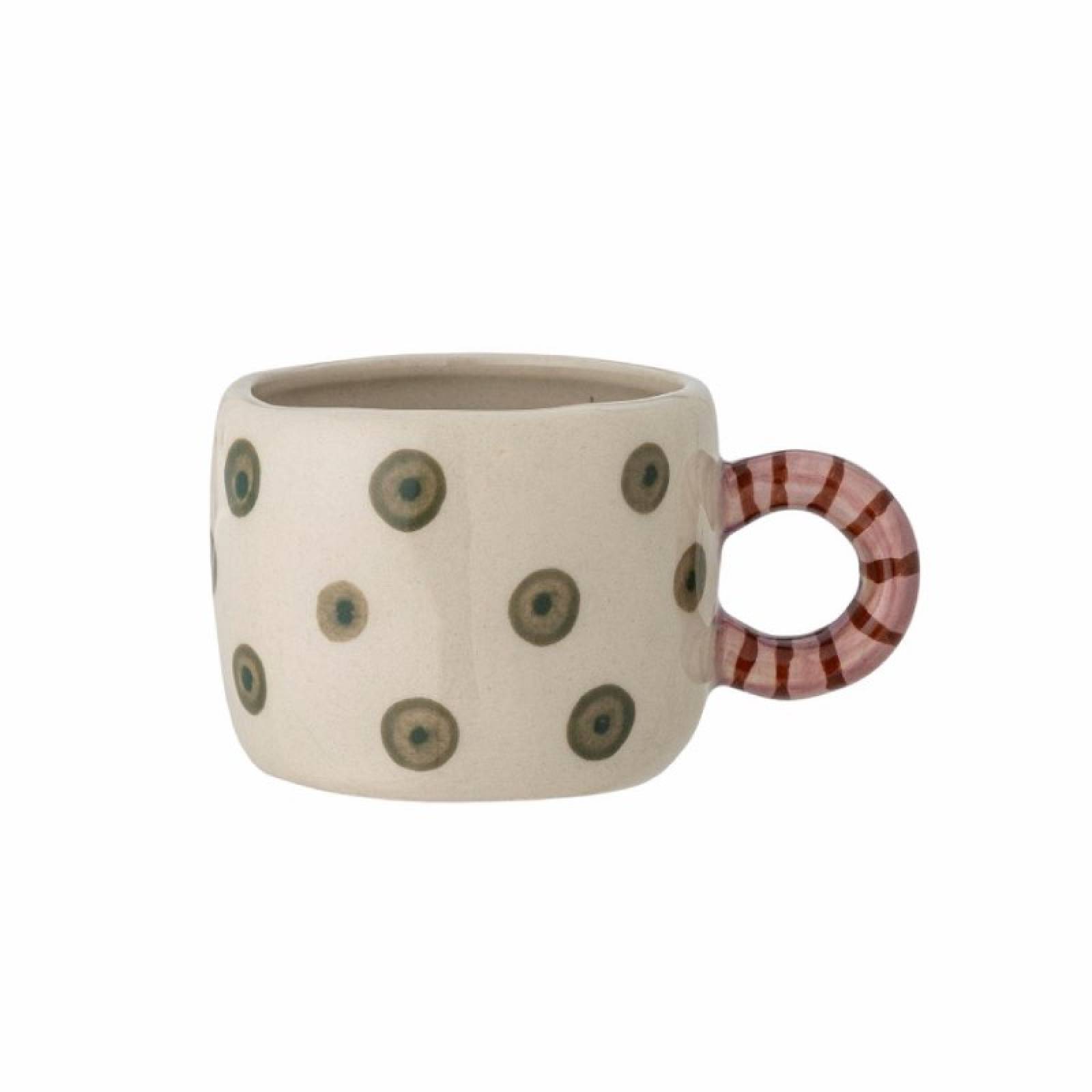 Children's Hand-painted Stoneware Mug With Green Spots