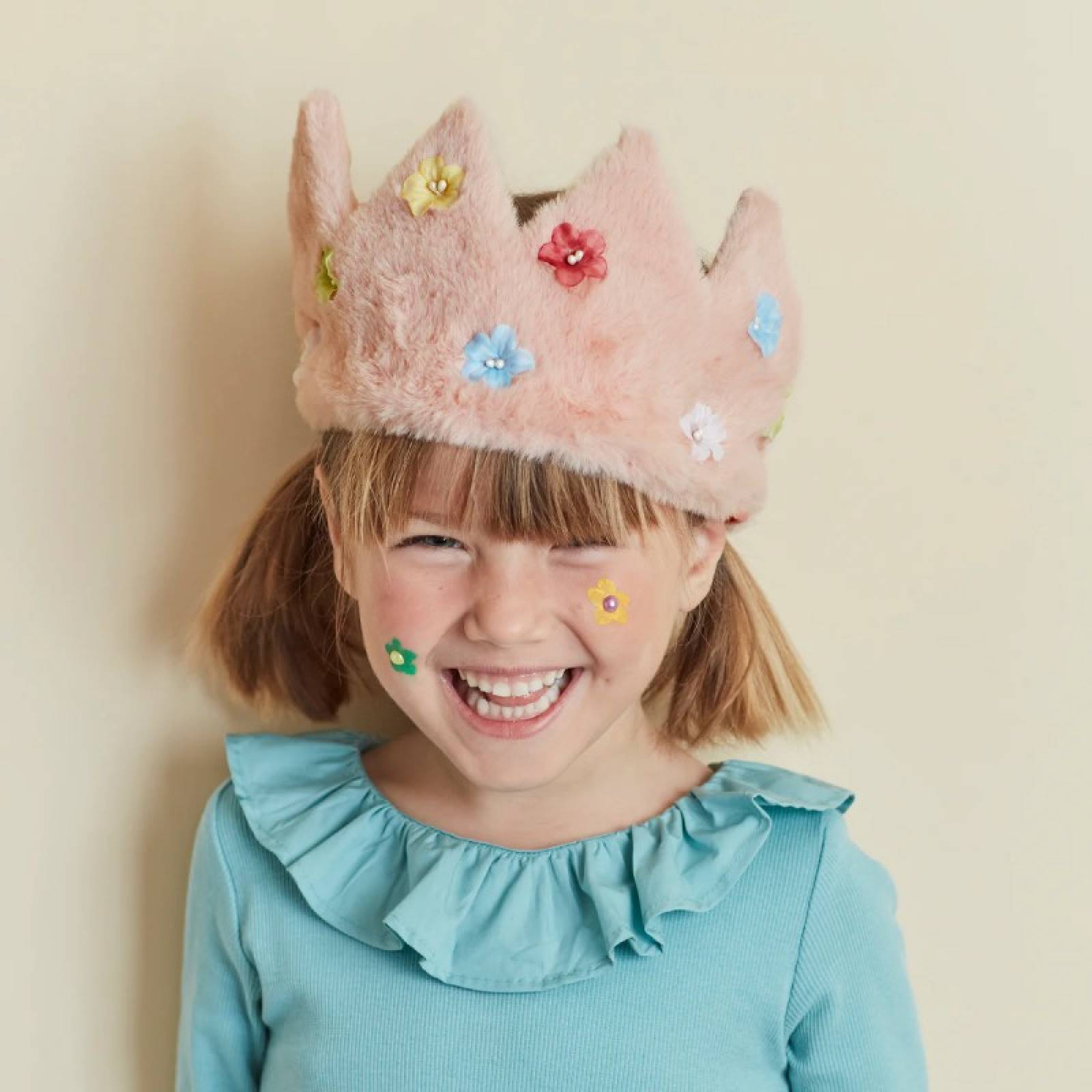 Children's Plush Pink Crown Fancy Dress Costume 3+ thumbnails