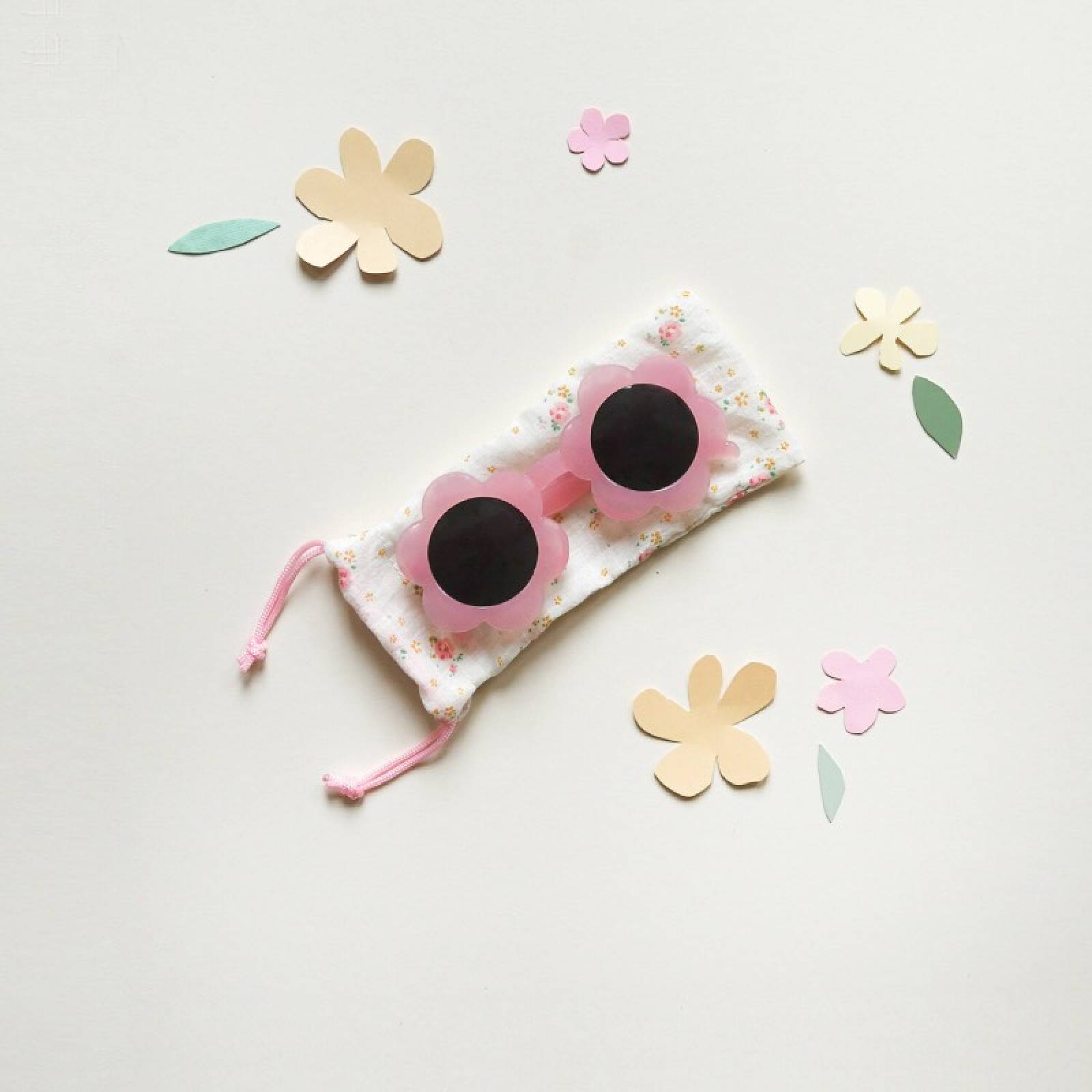 Children's Spotty Flower Sunglasses In Pink