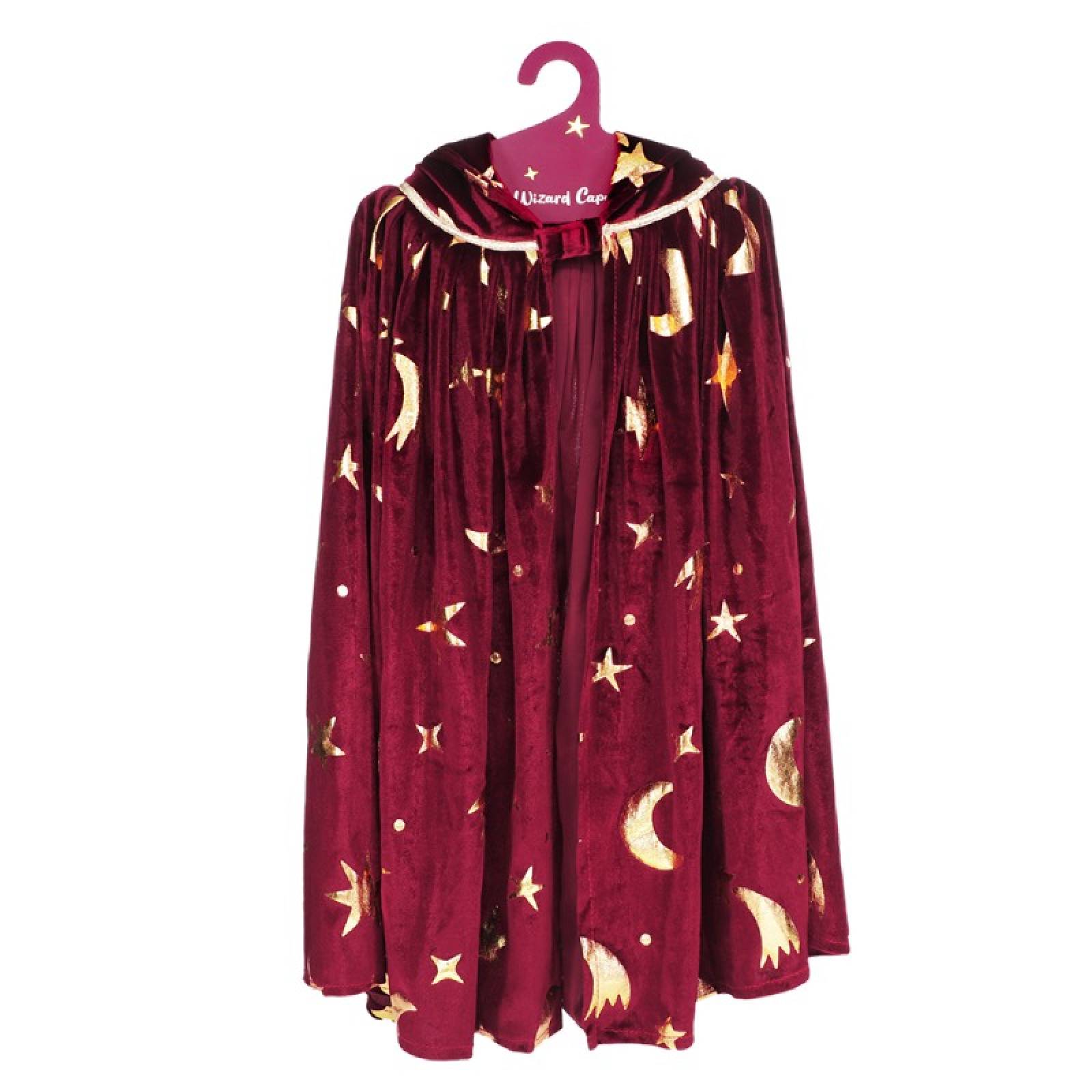 Children's Wizard Cape In Red & Gold