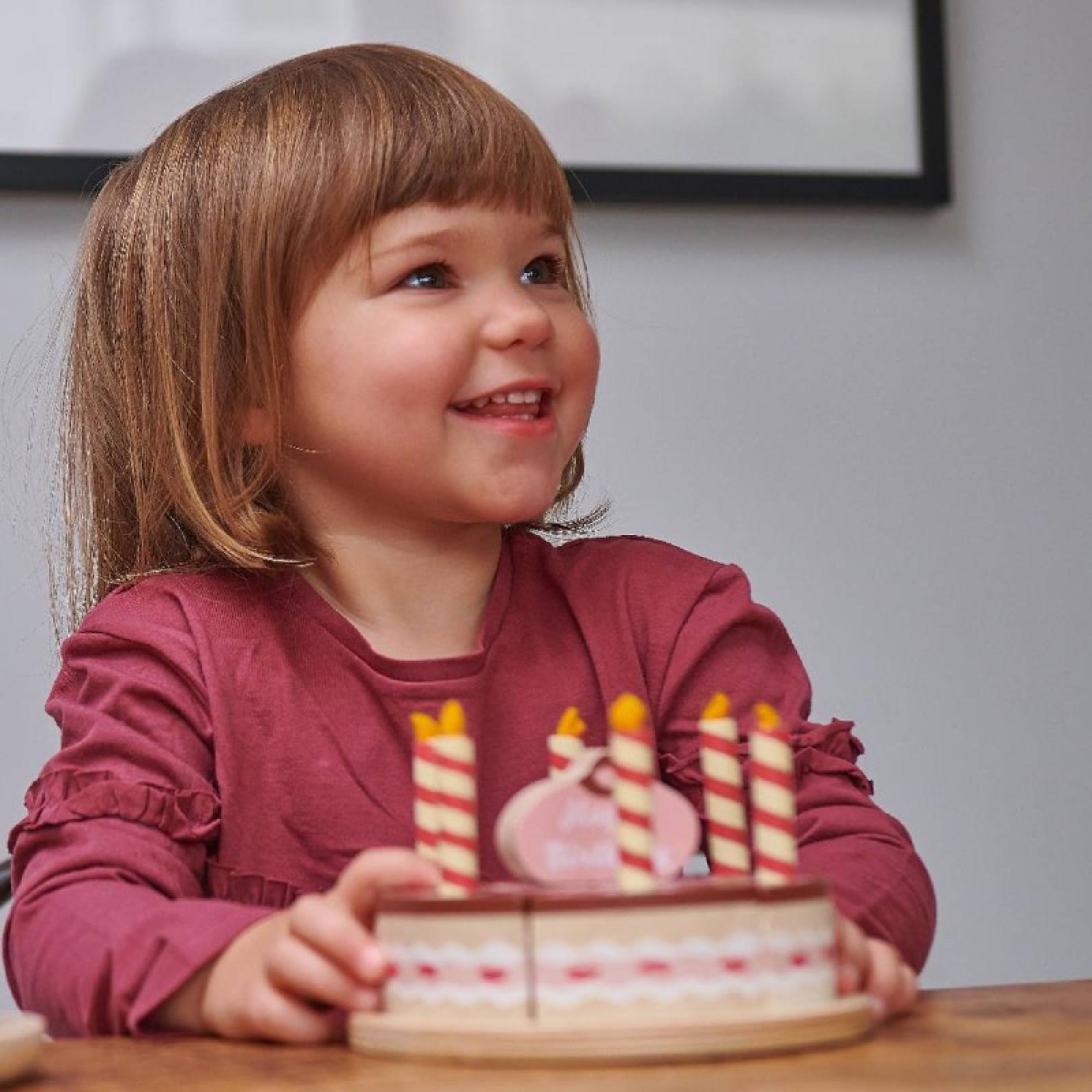 Chocolate Birthday Cake Wooden Play Food Set 3+ thumbnails