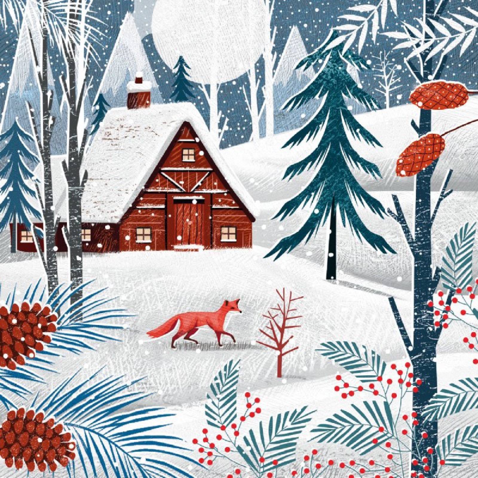 Christmas Cabin - Pack Of 8 Christmas Cards