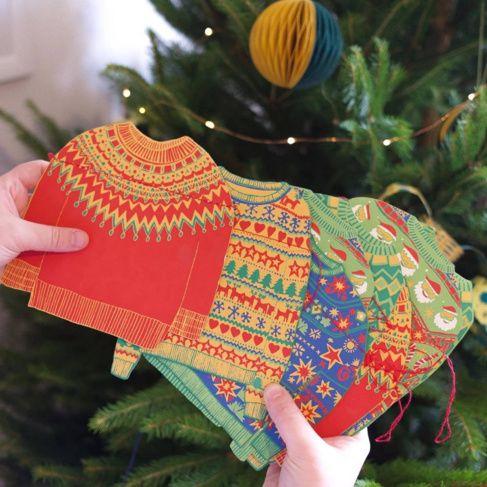 Christmas Jumpers - Printed Sewn Paper Garland