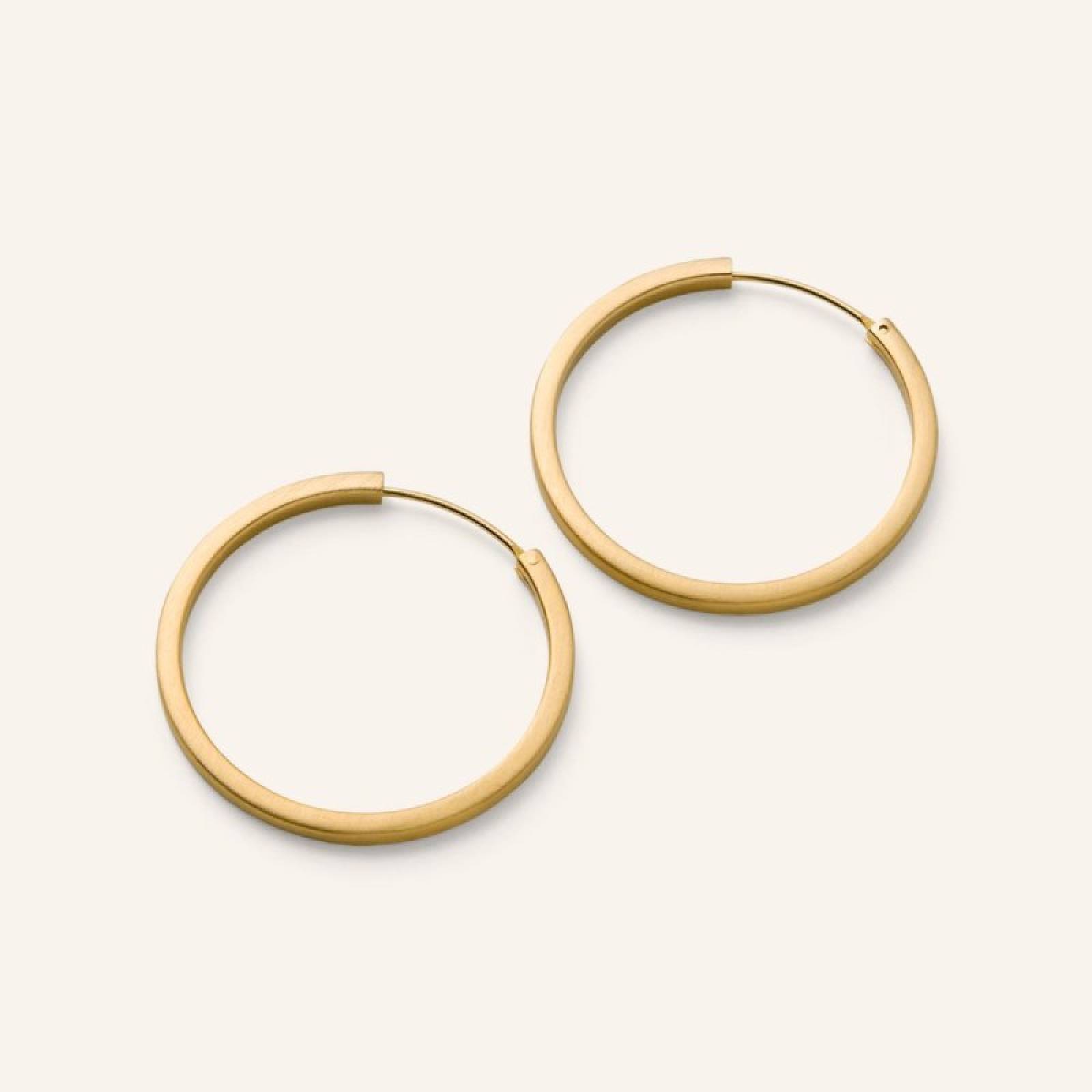 Medium Circle Line Hoop Earrings In Gold By Pernille Corydon
