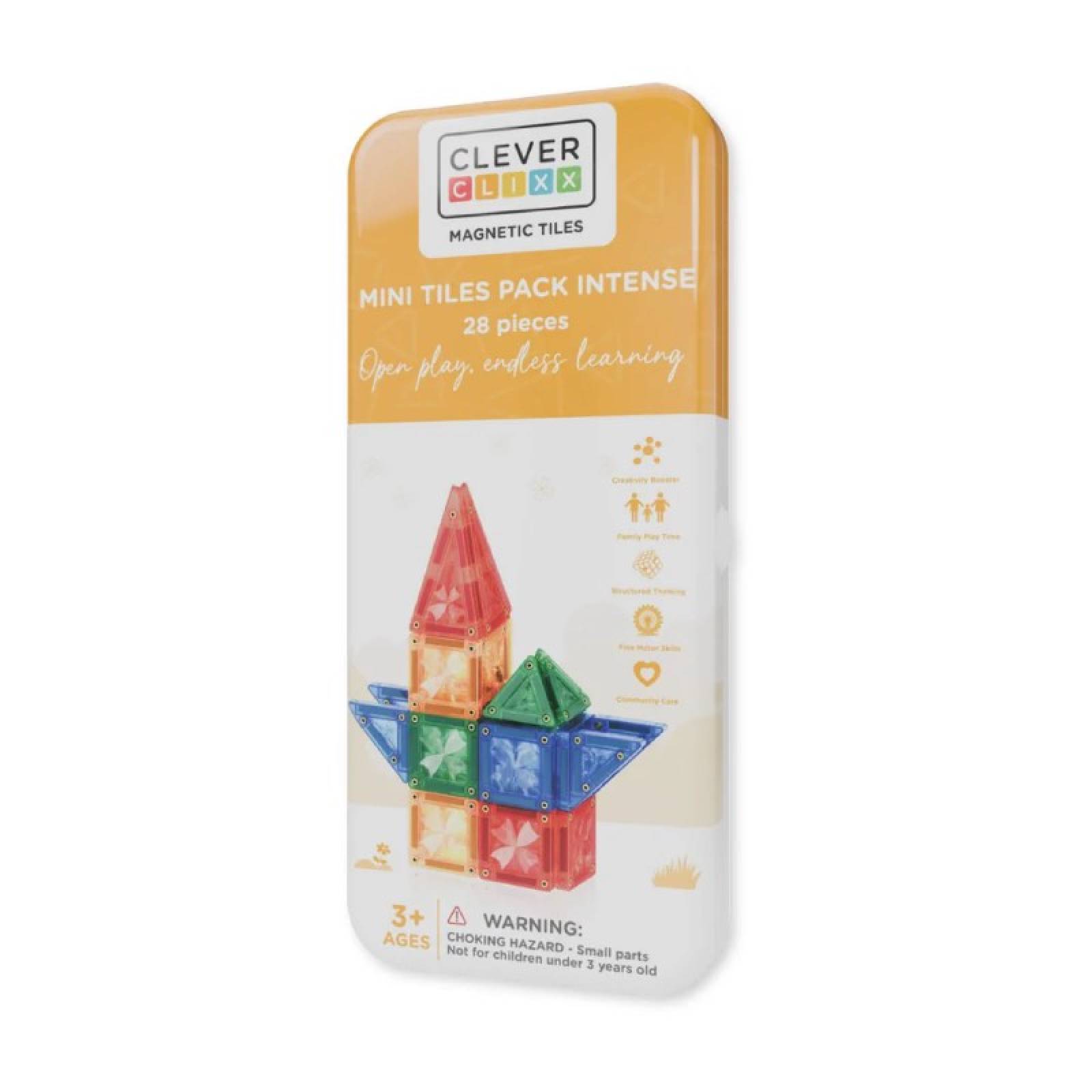 Cleverclixx Mini Tiles Pack Intense Colours 28 Pieces 3+