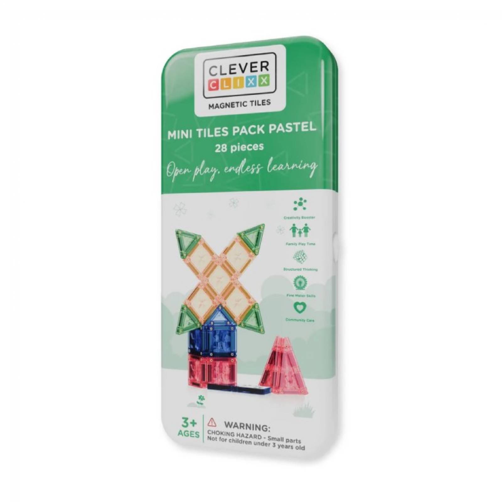 Cleverclixx Mini Tiles Pack Pastel Colours 28 Pieces 3+
