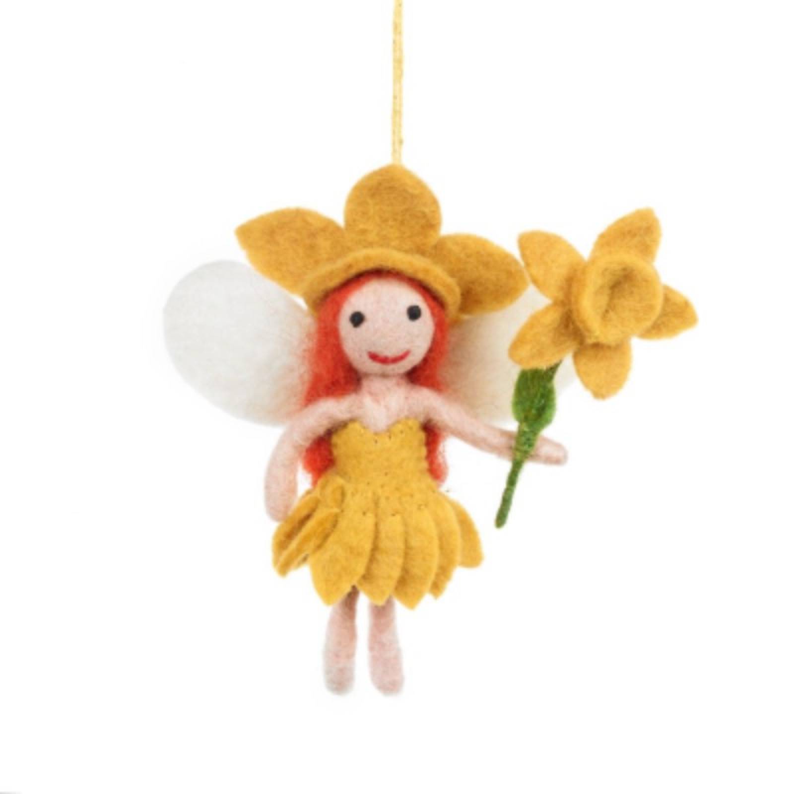 Daffodil Fairy - Handmade Felt Hanging Decoration