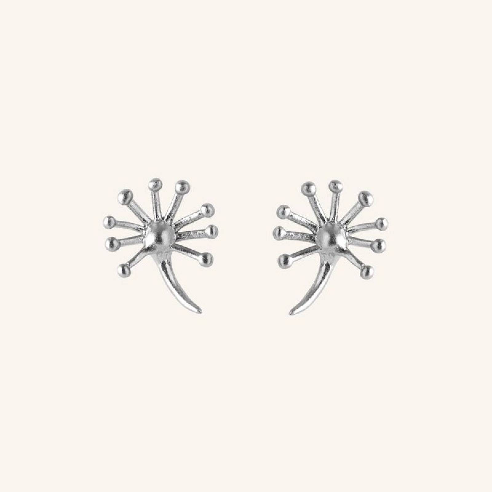 Dandelion Stud Earrings In Silver By Pernille Corydon