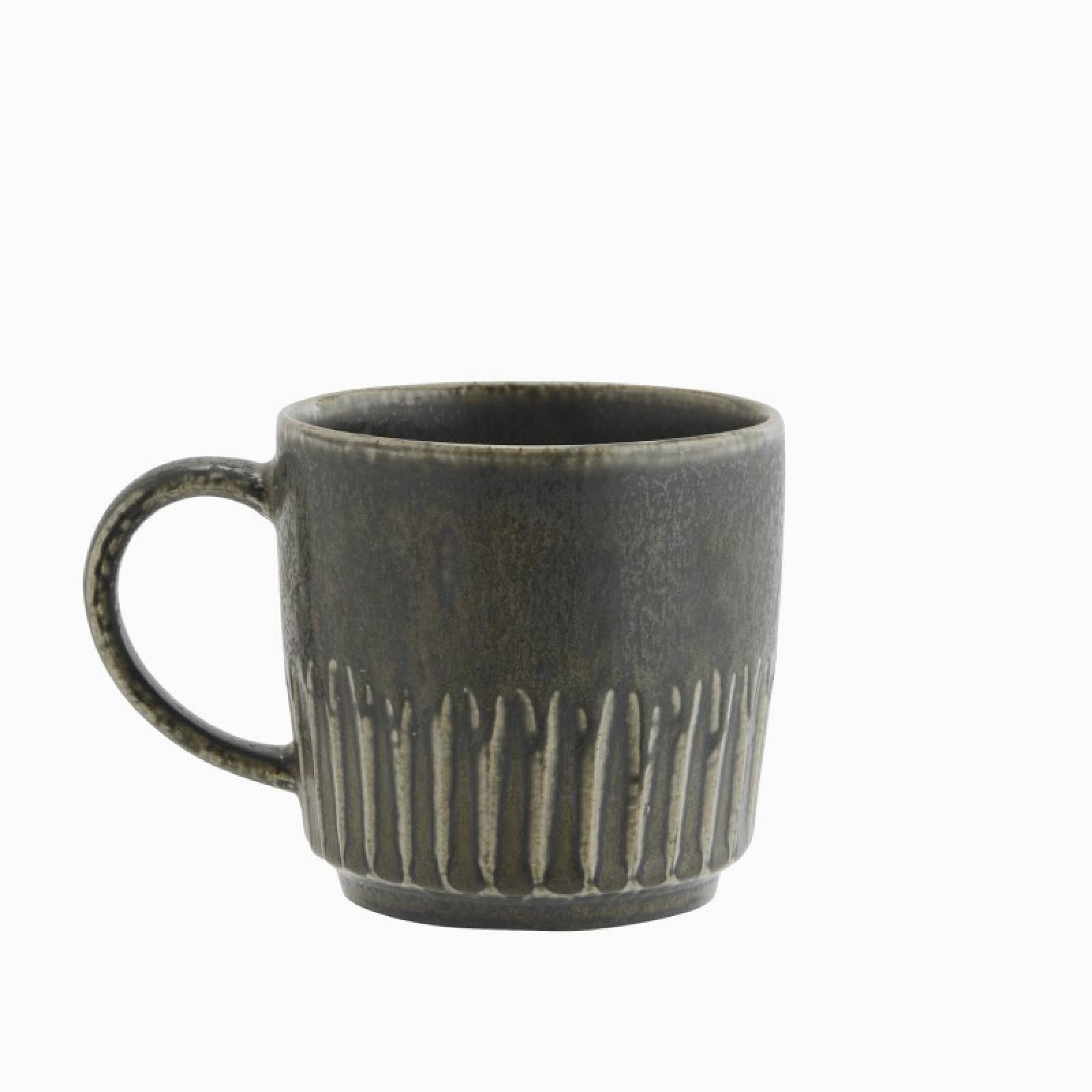 Dark Green Stoneware Mug H:9.5cm