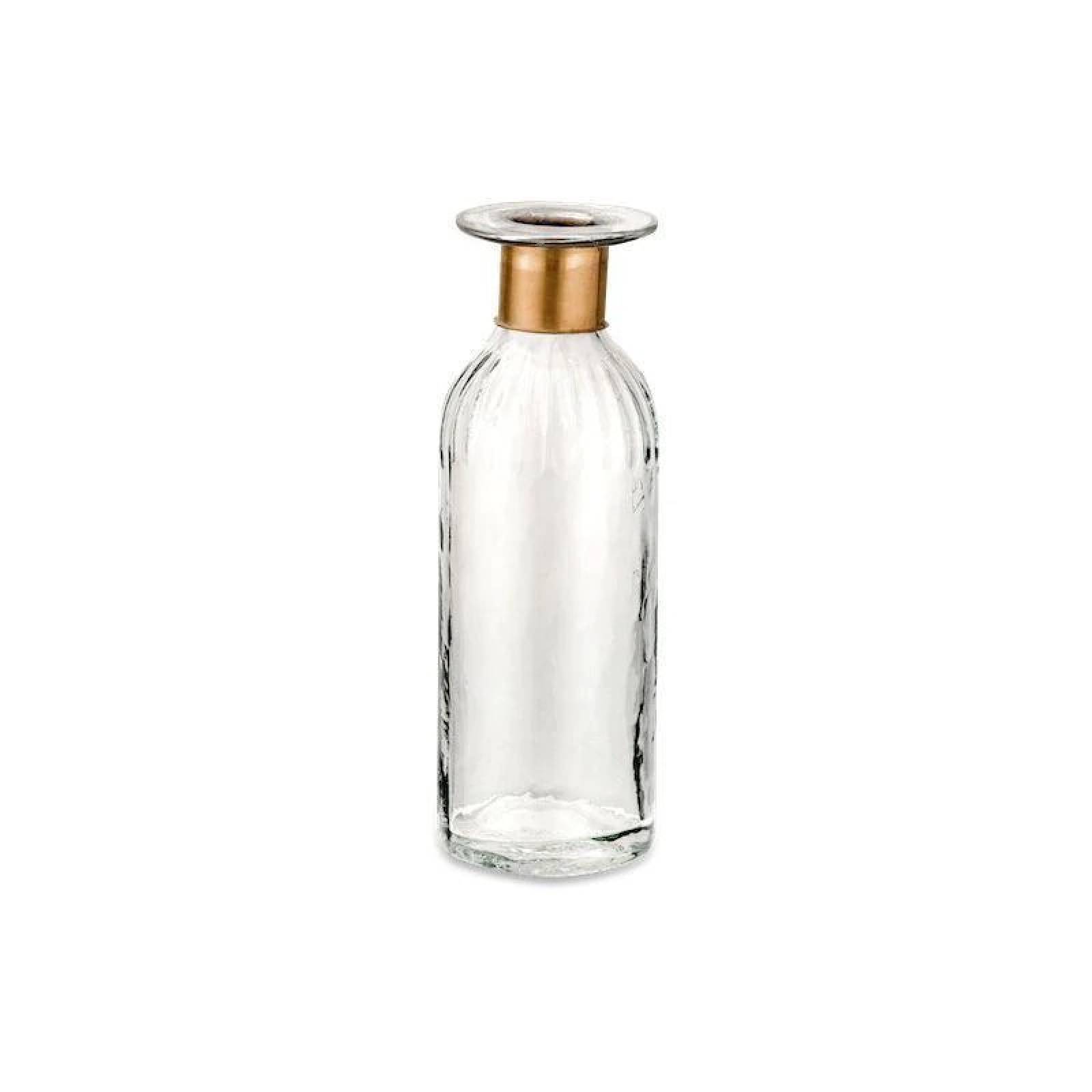 Decorative Large Glass Lined Bottle With Brass Detail H:24cm