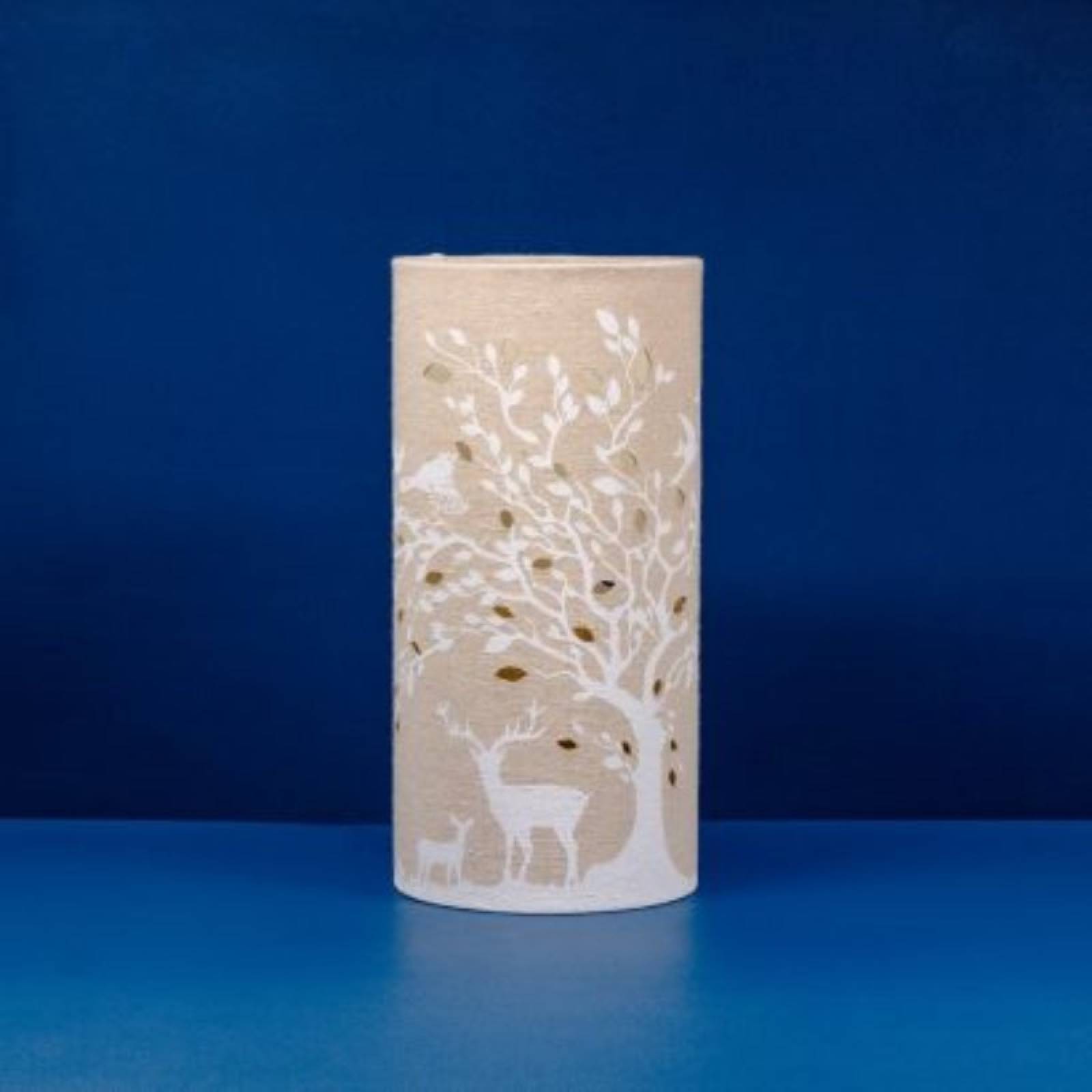 Deer & Birds - Cylindrical Fabric Lamp thumbnails