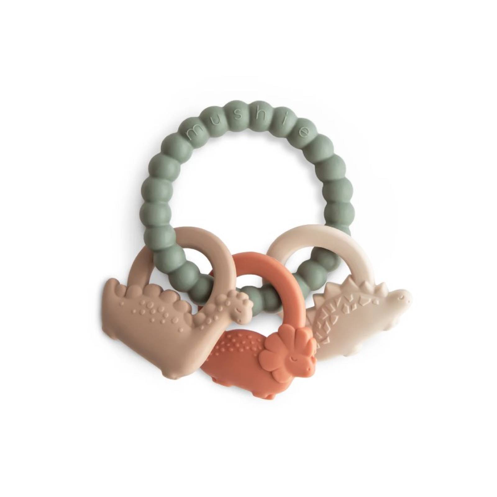 Dino Silicone Teething Ring 3m+