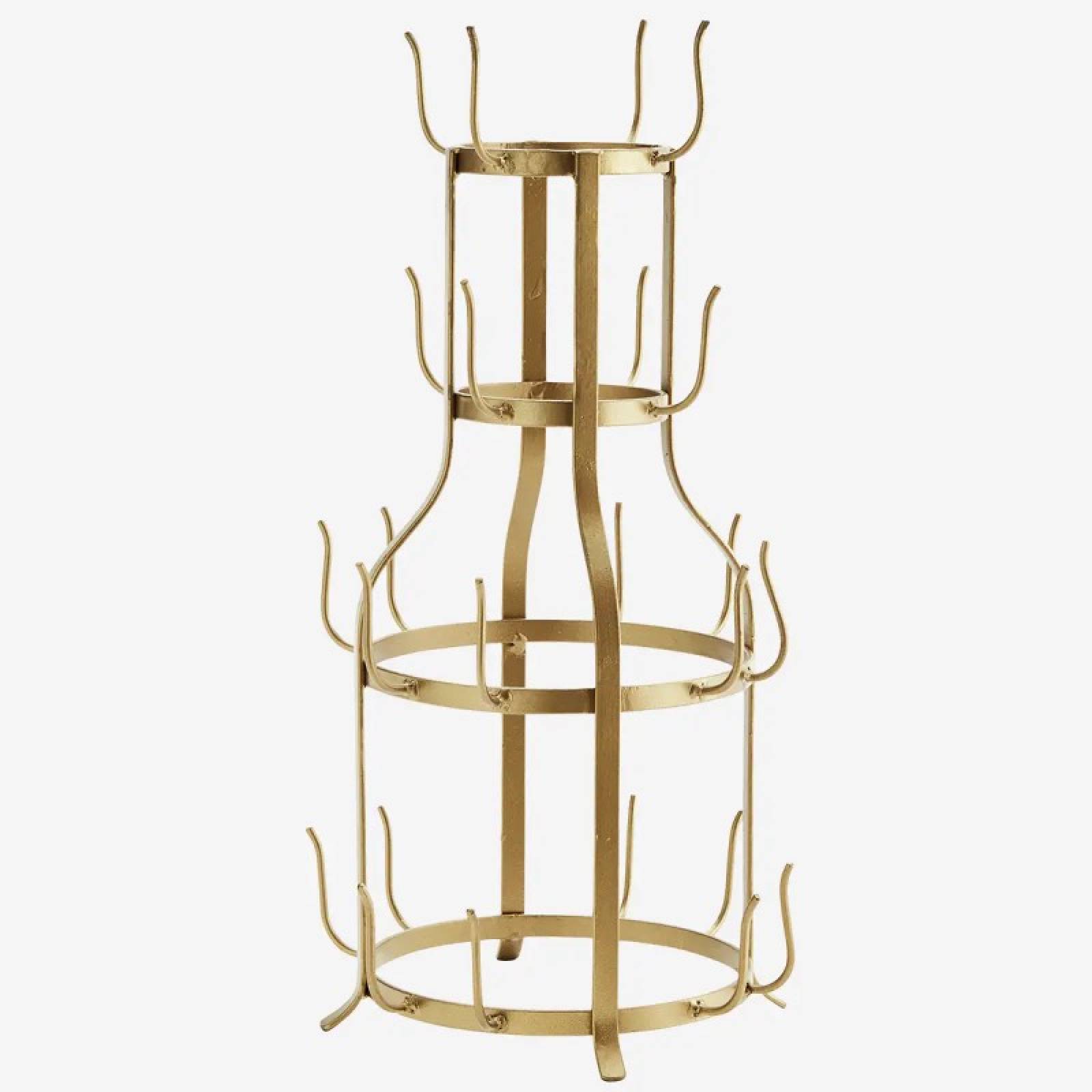 Metal Mug Holder Stand In Antique Brass