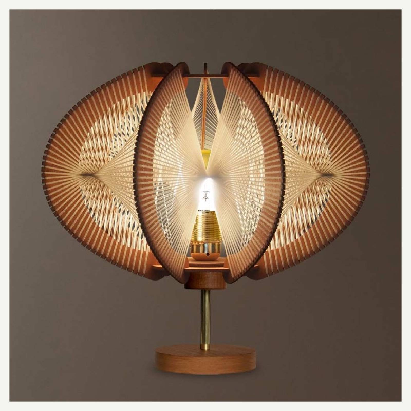 Echino Cross Twist Mid Century Style Table Lamp On Base thumbnails