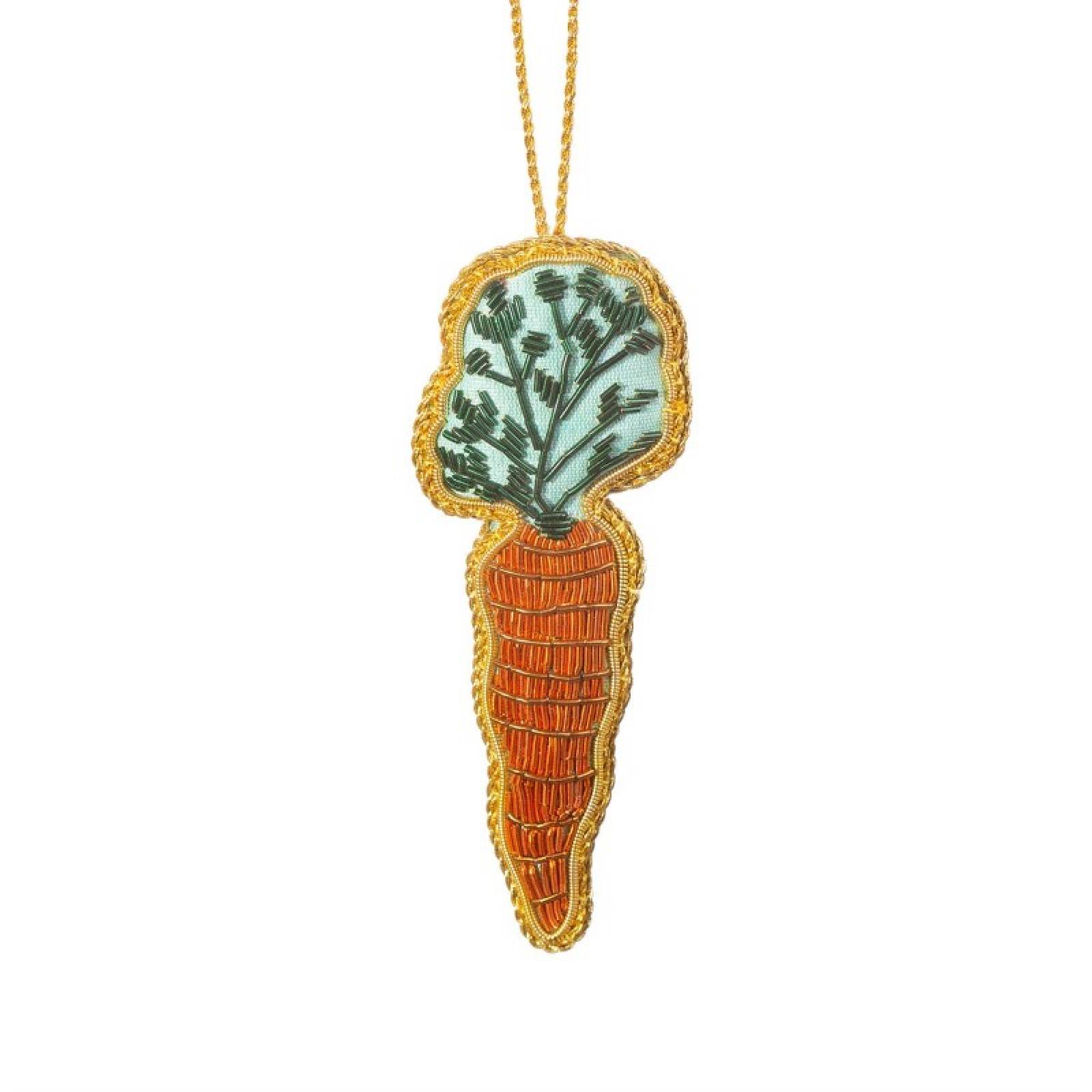 Embroidered Carrot Hanging Christmas Decoration