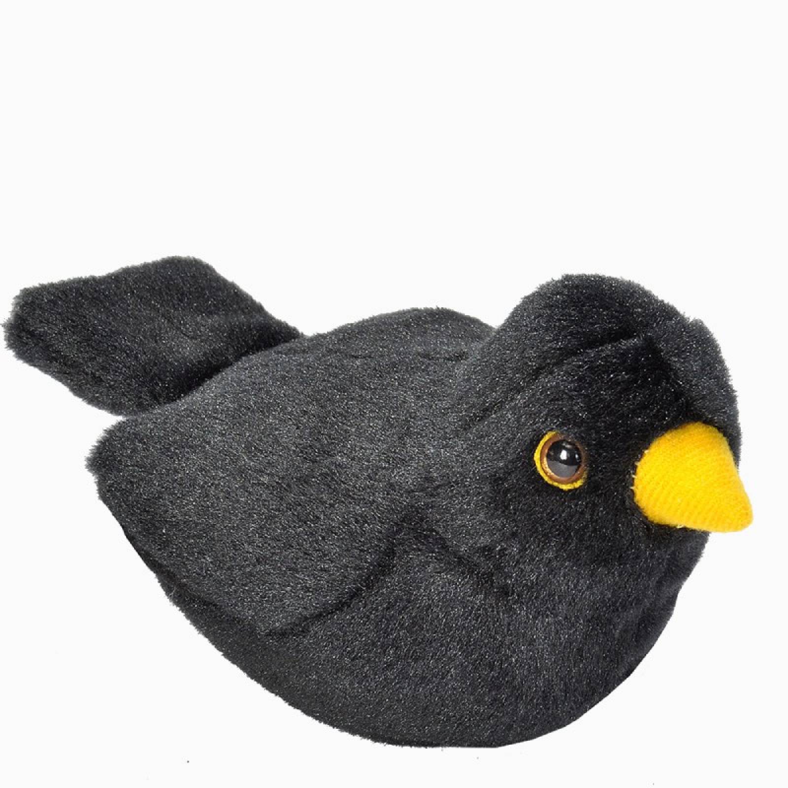European Blackbird Soft Toy With Sound By RSPB
